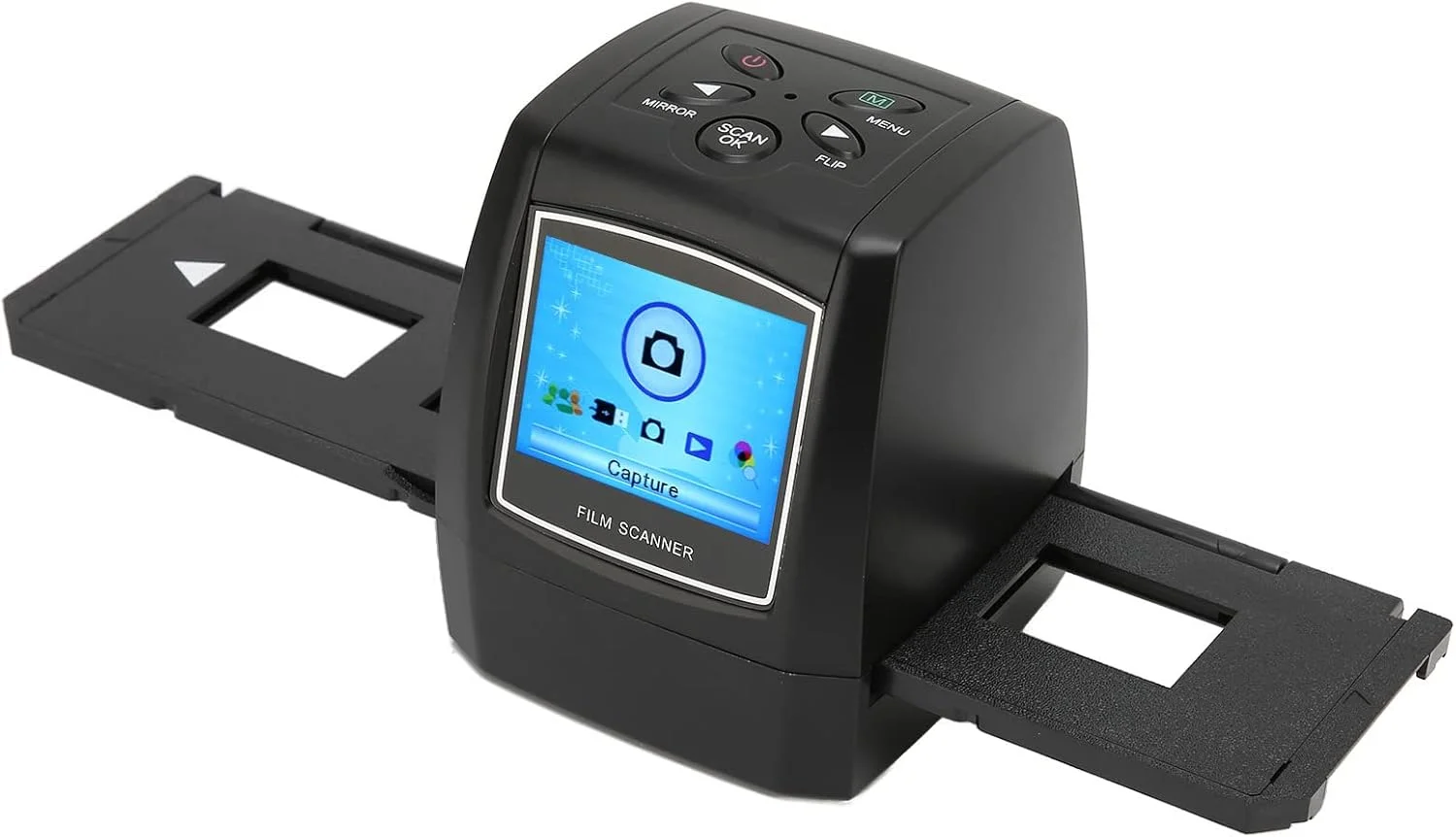 اسکنر فیلم با نمایشگر رنگی LCD 2.36 اینچی، تبدیل نگاتیوهای فیلم اسلاید 35 میلی متری 135 میلی متری به تصاویر دیجیتال JPEG 5MP 10MP (دوشاخه UK)