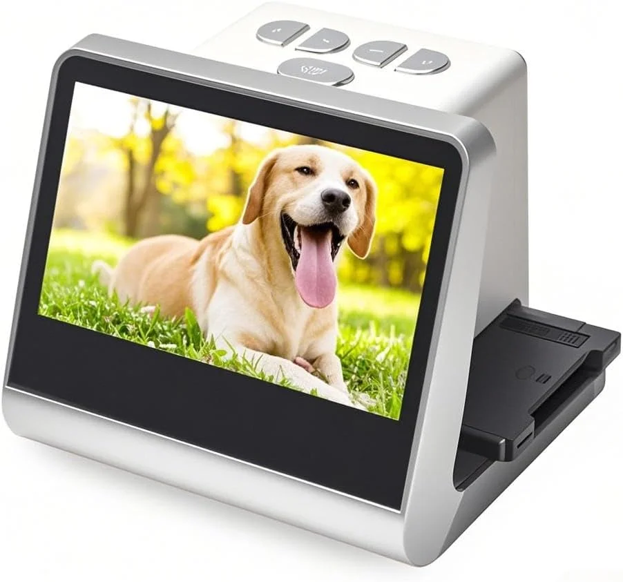 اسکنر فیلم و اسلاید برای 135 126KPK 110 Super8 تک رنگ به عکس های JPEG دیجیتال با حافظه داخلی 16 گیگابایتی صفحه نمایش 5 اینچی LCD پشتیبانی از APP اتصال کامپیوتر و تلویزیون