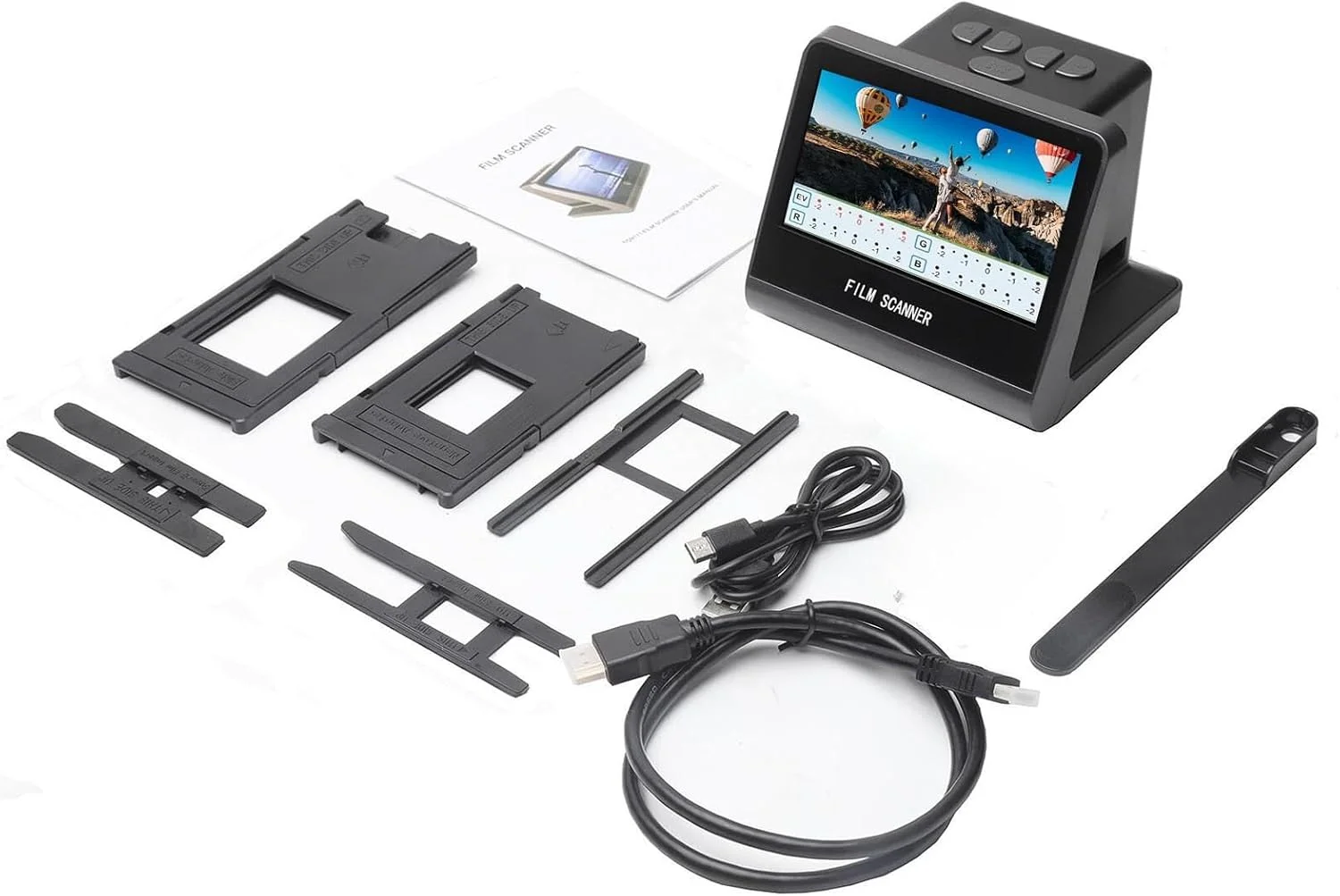 اسکنر فیلم همه کاره 22 مگاپیکسلی با نمایشگر 5 اینچی، اسکنر عکس 16 گیگابایتی، تبدیل فیلم های 35/126/110 میلی متری Super 8 و اسلایدهای 135/126/110/50 به عکس های دیجیتال
