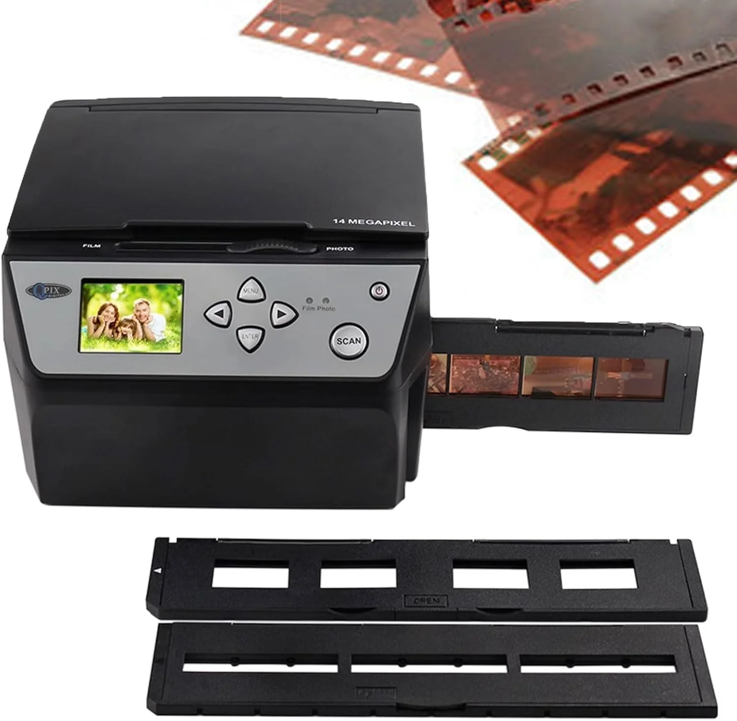اسکنر عکس اسلاید 22 مگاپیکسلی، تبدیل 35 میلی متری 135 110 126 /اسلایدها/نگاتیوها به عکس های دیجیتال JPG، اسکنر فیلم با وضوح بالا 2.4 اینچی، پشتیبانی از خروجی USB، برای خانه، استودیو عکس، استودیو عکاسی