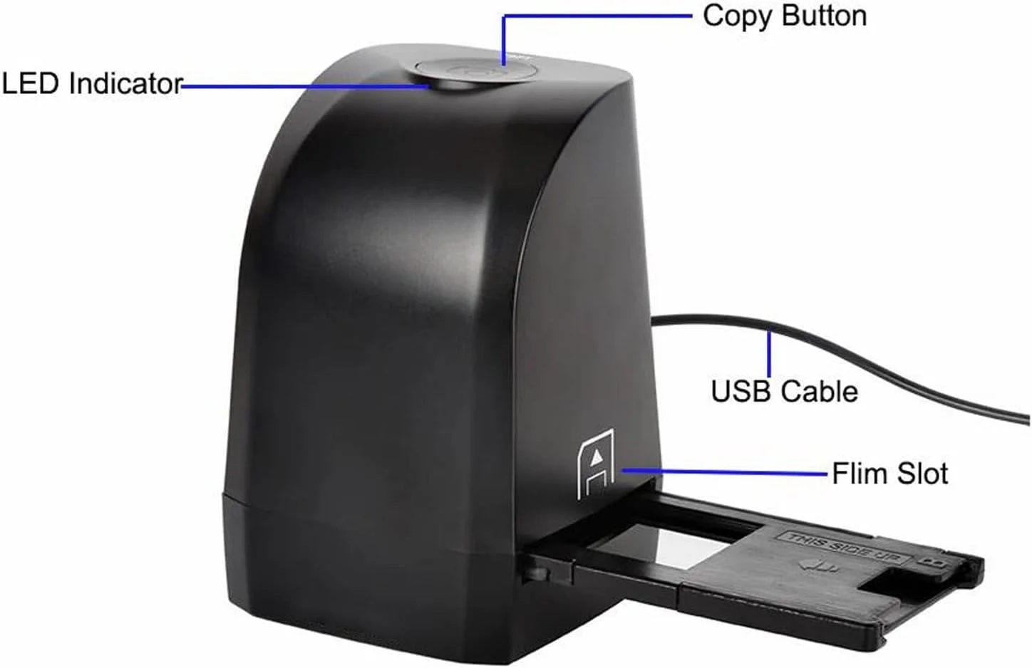 اسکنر اسلاید فیلم، تبدیل نگاتیوهای فیلم 35 میلی‌متری و 135 میلی‌متری به عکس‌های دیجیتال JPEG با رزولوشن بالا 8 مگاپیکسلی، برای Win XP/7/8/10 32 64 بیتی، برای ویستا