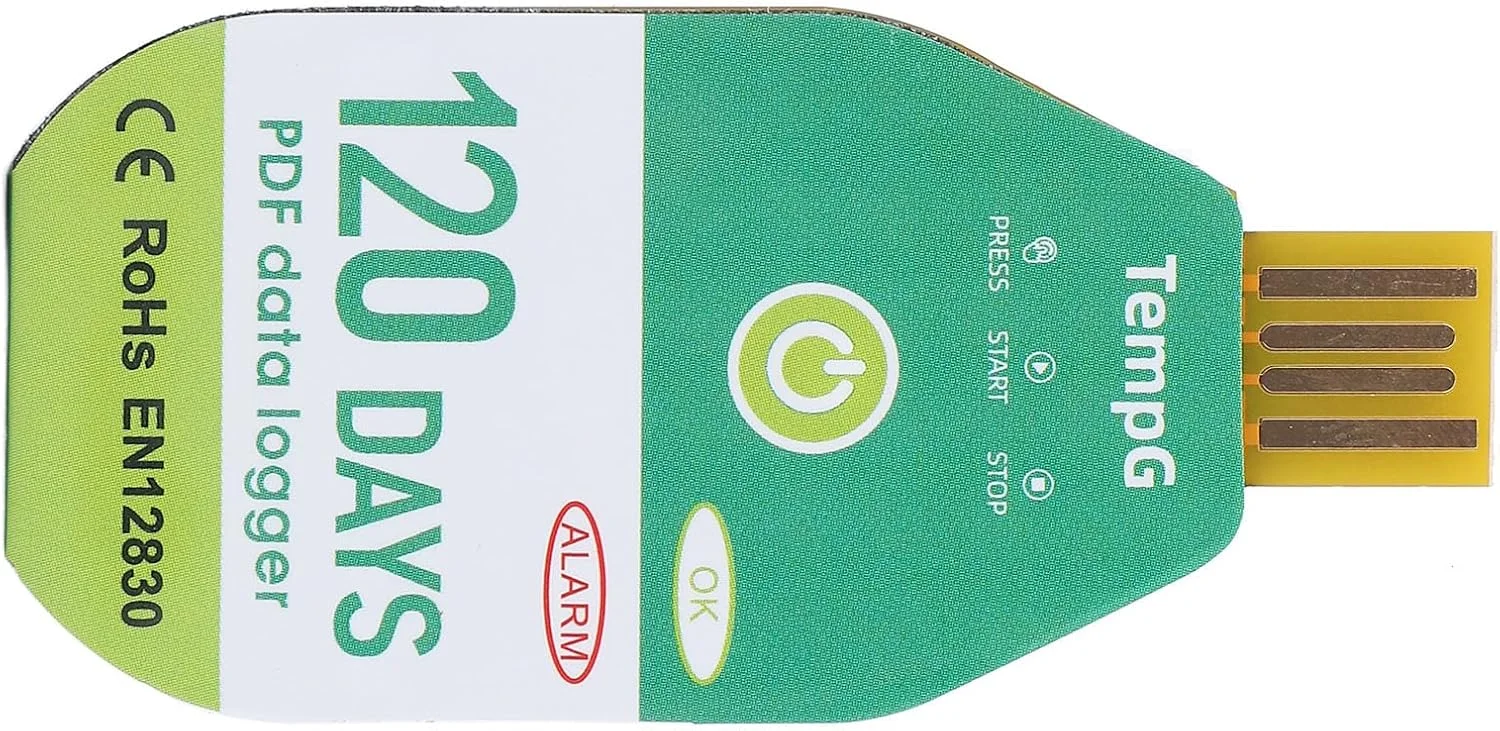 ثبت کننده دمای USB با قابلیت خروجی آسان داده برای حمل و نقل زنجیره سرد، جنس ABS سبک (120 روز)