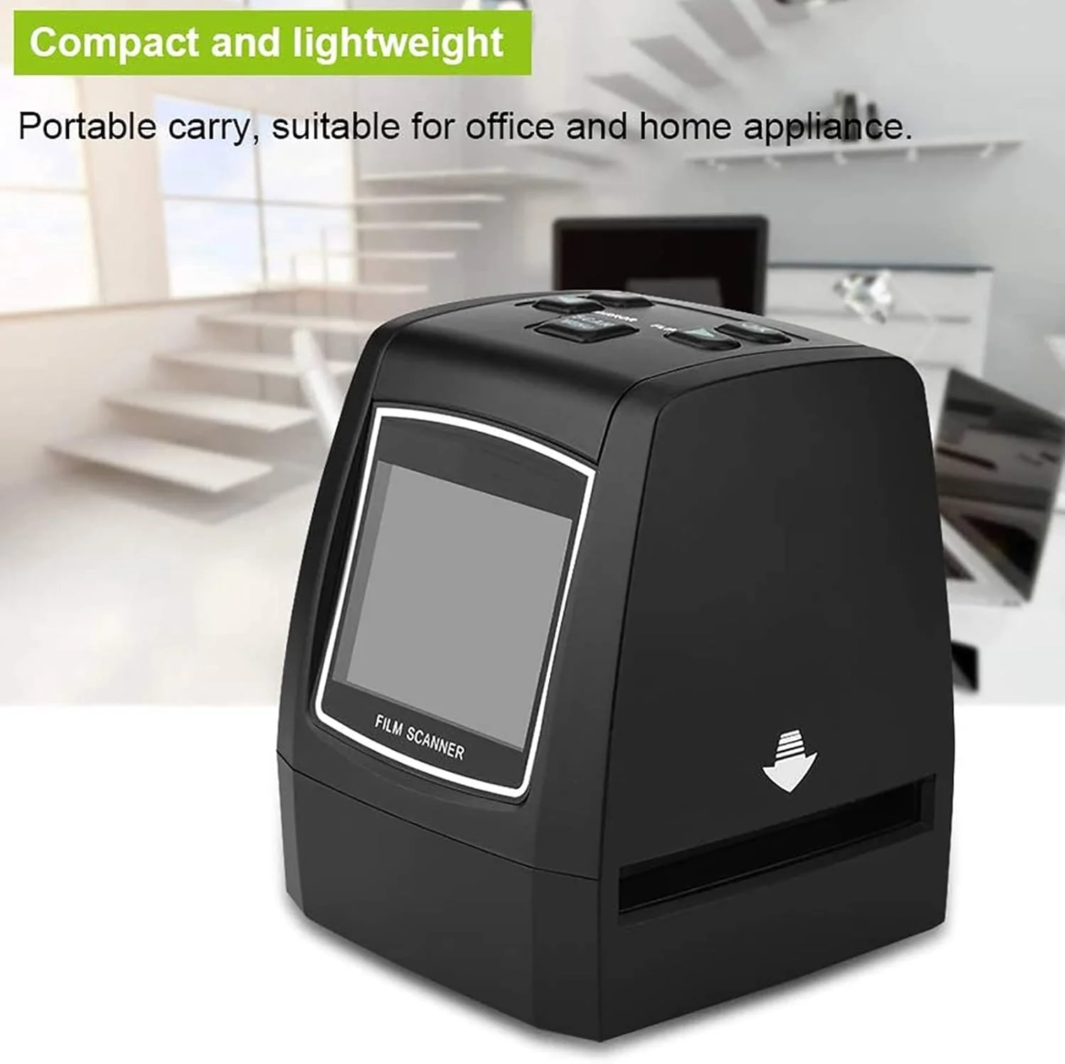 اسکنر فیلم با وضوح بالا، اسکنر فیلم نگاتیو اسلاید 8 میلی متری، پشتیبانی از کارت حافظه SD 32G، نور پس زمینه LED، مناسب برای انواع مختلف اسلایدهای فیلم