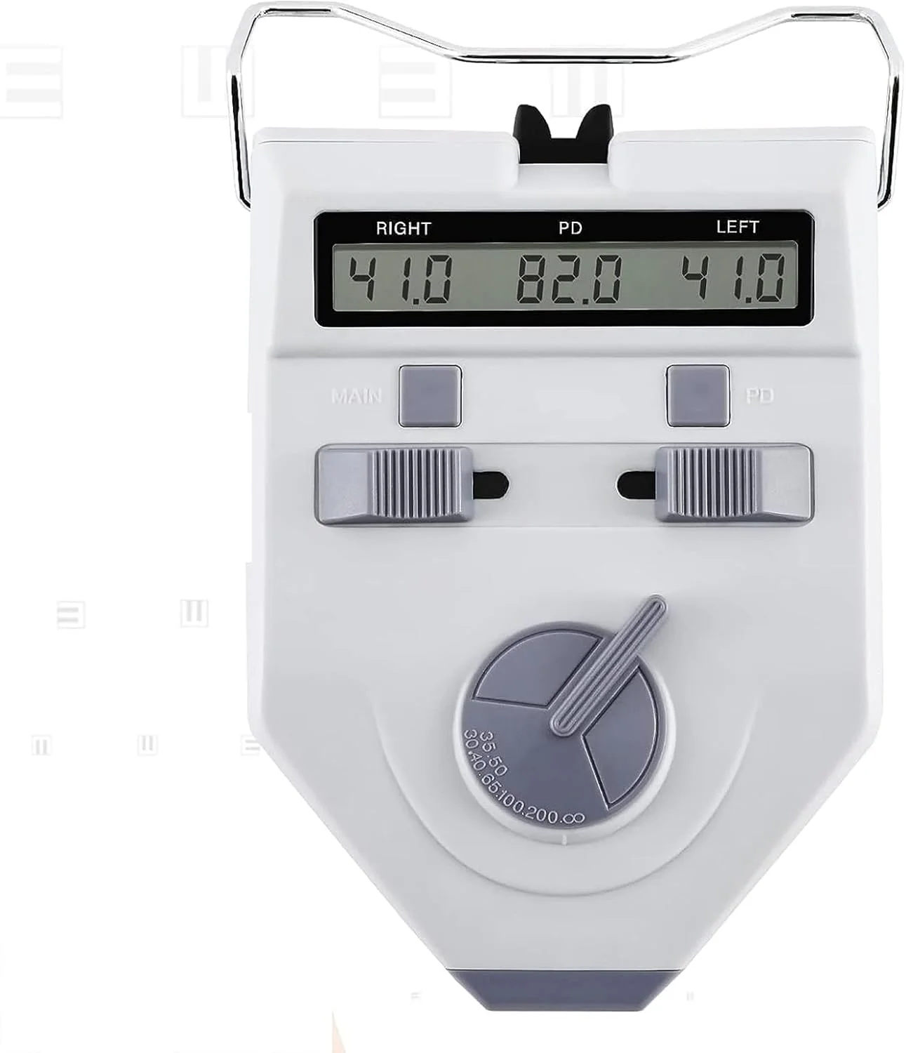 فاصله سنج مردمک دیجیتال نوری، ابزار نوری با تنظیم فاصله 30 سانتی متر تا +∞، محدوده 45-82 میلی متر، تنظیم خاموش شدن خودکار، مناسب برای بینایی سنجی و تست و فیتینگ عینک