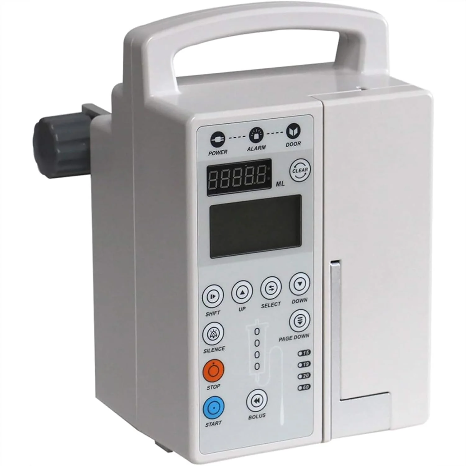 پمپ تزریق قابل شارژ دامپزشکی، تزریق IV با دقت بالا و قابل تنظیم با نمایشگر LCD، تبدیل ML و تعداد قطره، آلارم، KVO برای سگ، گربه، حیوانات خانگی