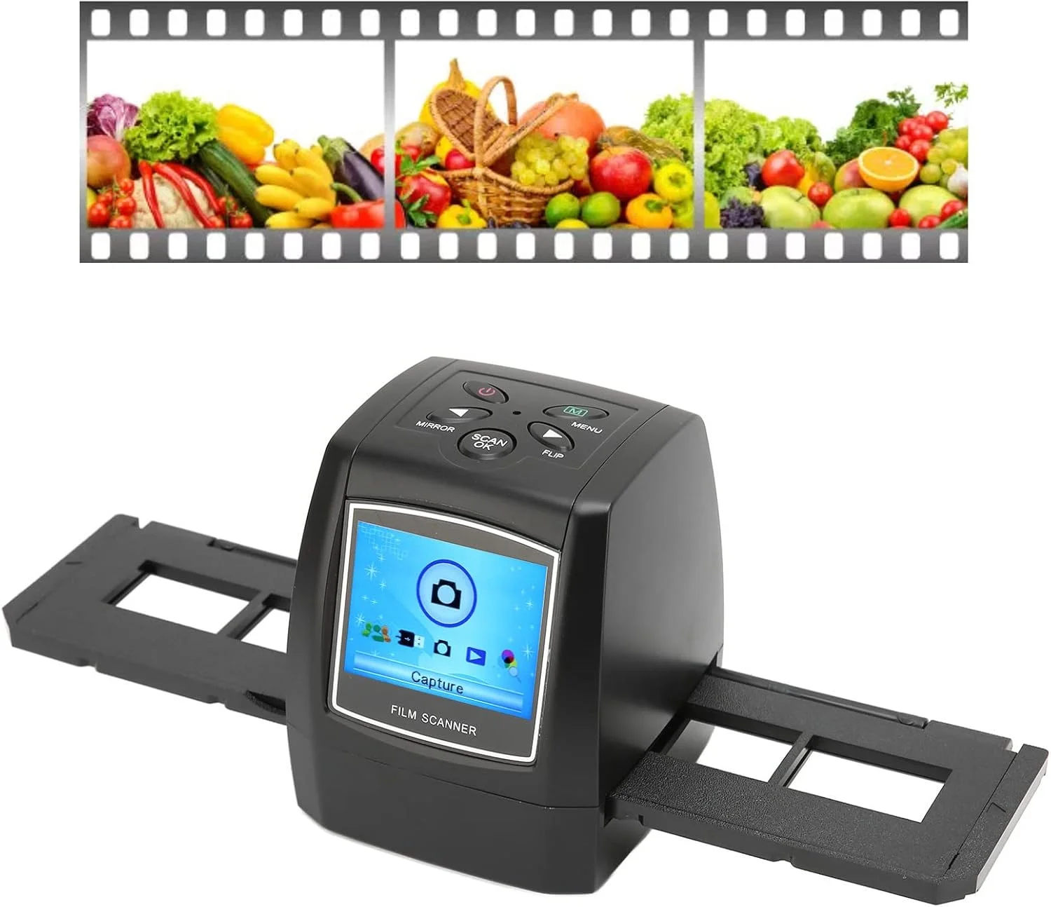 اسکنر فیلم کوچک قابل حمل چند منظوره با صفحه نمایش 2.4 اینچی LCD برای فیلم های اسلاید 35 میلی متری و 135 میلی متری (دوشاخه بریتانیا 100-240 ولت) اسکنر فیلم کوچک قابل حمل چند منظوره با صفحه نمایش 2.4 اینچی LCD برای فیلم های اسلاید 35 میلی متری و 135 میلی متری (دوشاخه بریتانیا 100-240 ولت)