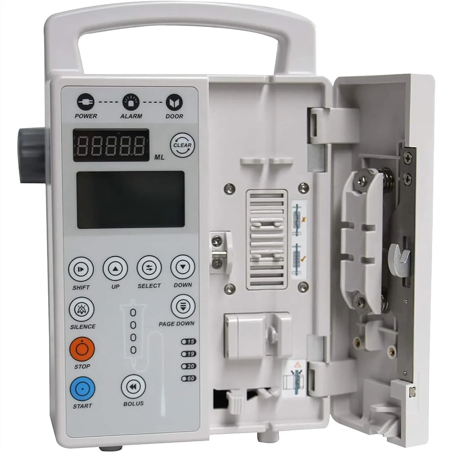 پمپ تزریق قابل شارژ دامپزشکی، تزریق IV با دقت بالا و قابل تنظیم با نمایشگر LCD، تبدیل ML و تعداد قطره، آلارم، KVO برای سگ، گربه، حیوانات خانگی
