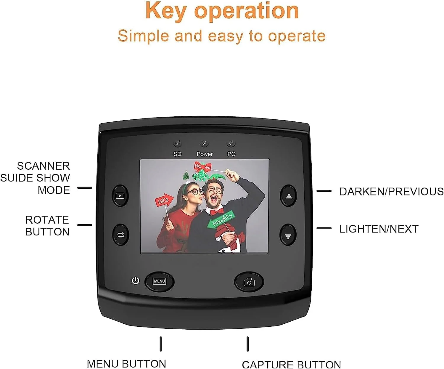 اسکنر اسلاید فیلم دیجیتال، پروژکتور اسلاید قابل حمل با صفحه نمایش 2.4 اینچی TFT LCD، روشنایی صفحه نمایش قابل تنظیم و پشتیبانی از چند زبان، تبدیل سریع و 2 حالت کنترل، برای خانه، دفتر، مسافرت اسکنر اسلاید فیلم دیجیتال، پروژکتور اسلاید قابل حمل با صفحه نمایش 2.4 اینچی TFT LCD، روشنایی صفحه نمایش قابل تنظیم و پشتیبانی از چند زبان، تبدیل سریع و 2 حالت کنترل، برای خانه، دفتر، مسافرت