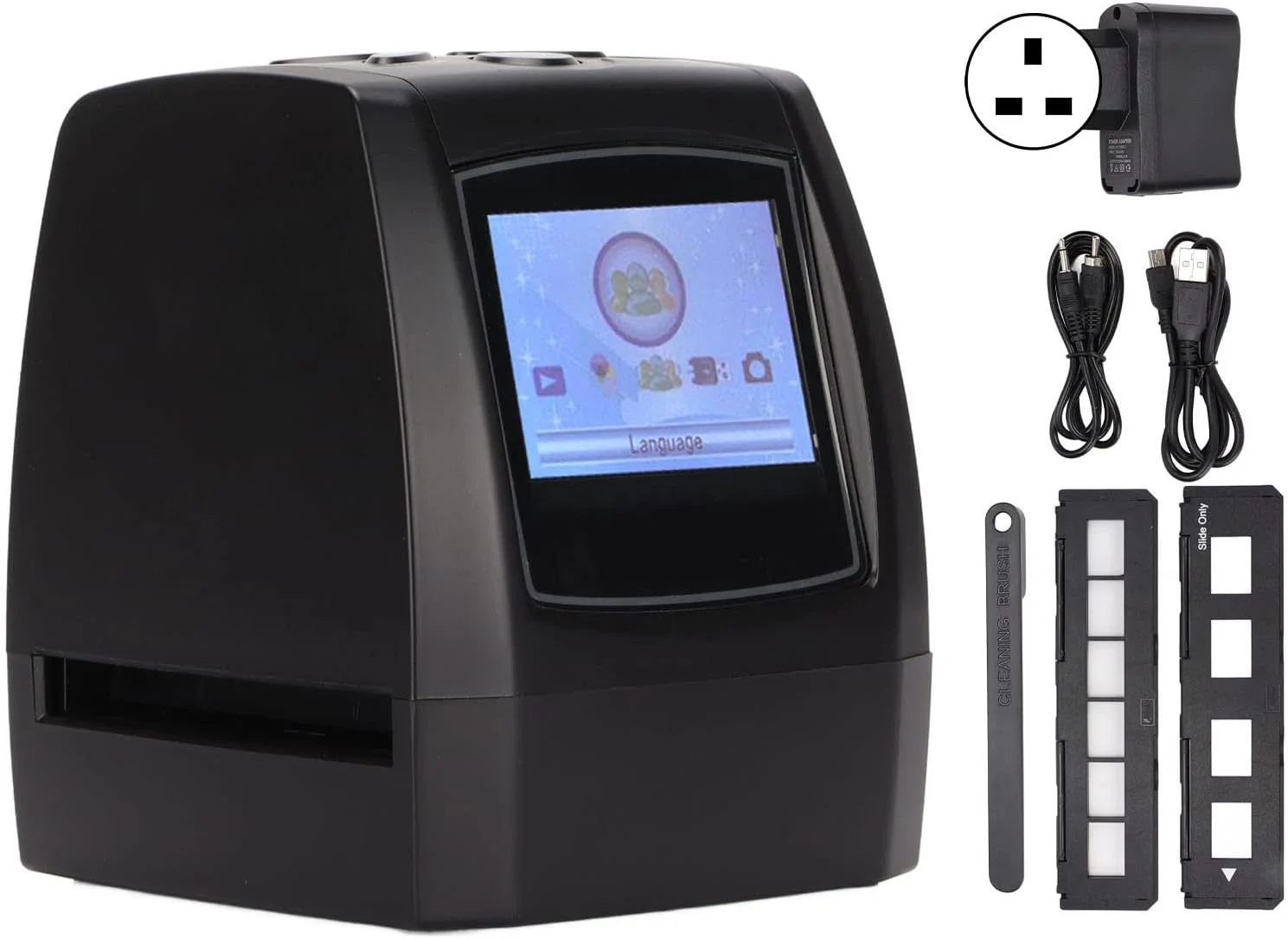 اسکنر فیلم، مبدل عکس دیجیتال قابل حمل با صفحه نمایش رنگی 2.4 اینچی TFT، تجهیزات دیجیتال سبک وزن 32 گیگابایتی، اسکنر عکس حافظه داخلی 128 مگابایتی، پشتیبانی از چندین زبان، برای Win XP برای (#3)