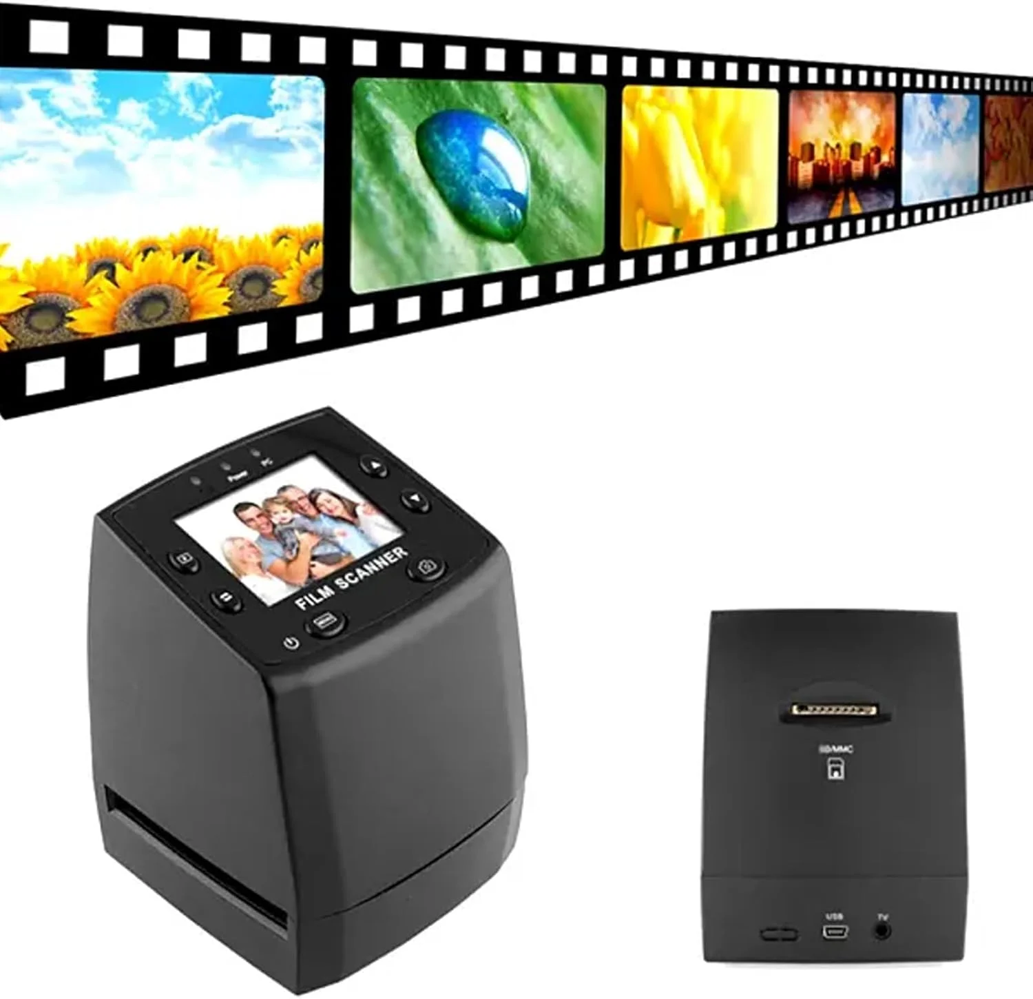 اسکنر نگاتیو فیلم 35 میلیمتری، نمایشگر اسلاید با رزولوشن بالای 10 مگاپیکسل با صفحه نمایش LCD 2.4 اینچی و فیدر پایه اسلاید، تبدیل 35 میلیمتر به تصاویر JPEG، بدون نیاز به کامپیوتر/نرمافزار اسکنر نگاتیو فیلم 35 میلیمتری، نمایشگر اسلاید با رزولوشن بالای 10 مگاپیکسل با صفحه نمایش LCD 2.4 اینچی و فیدر پایه اسلاید، تبدیل 35 میلیمتر به تصاویر JPEG، بدون نیاز به کامپیوتر/نرمافزار