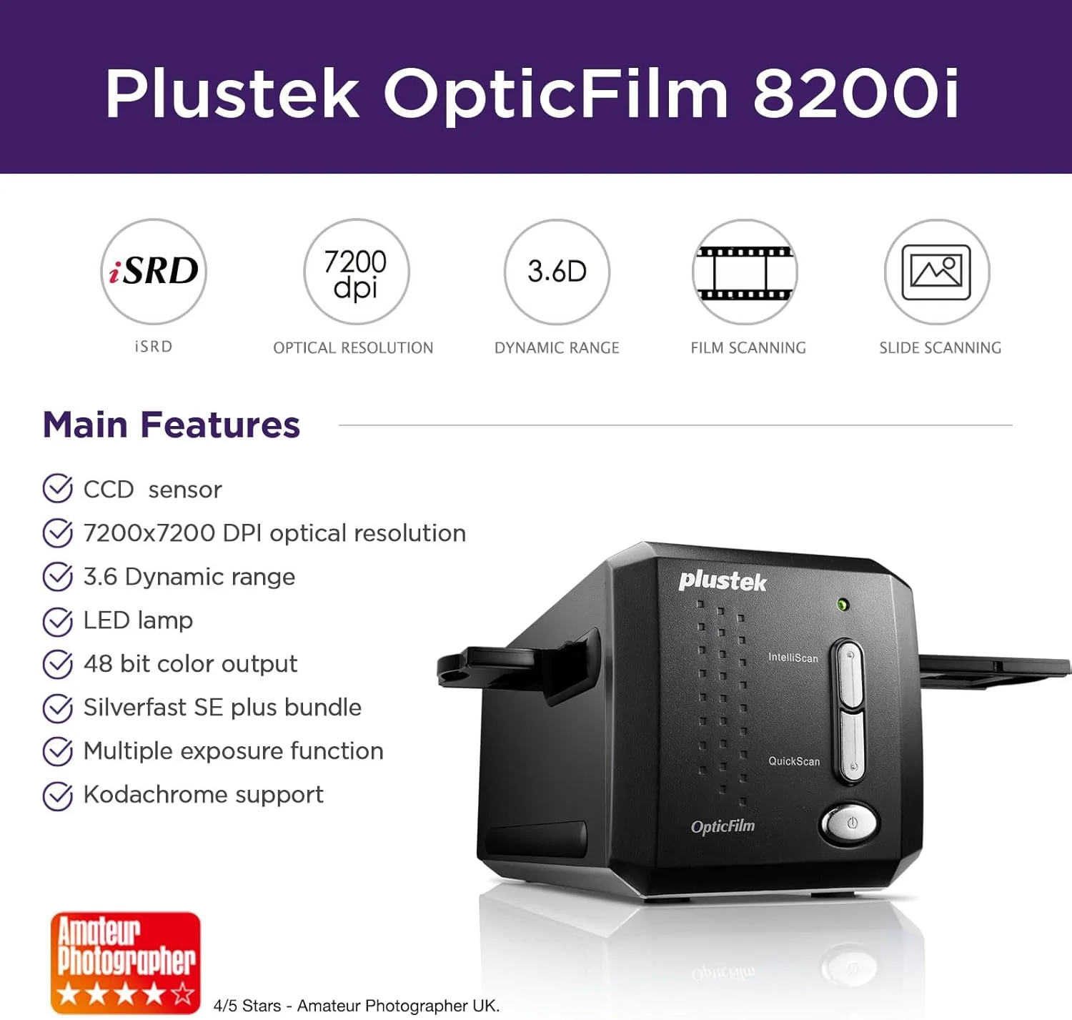 اسکنر فیلم پلاستک OpticFilm 8200i SE - مشکی اسکنر فیلم پلاستک OpticFilm 8200i SE - مشکی