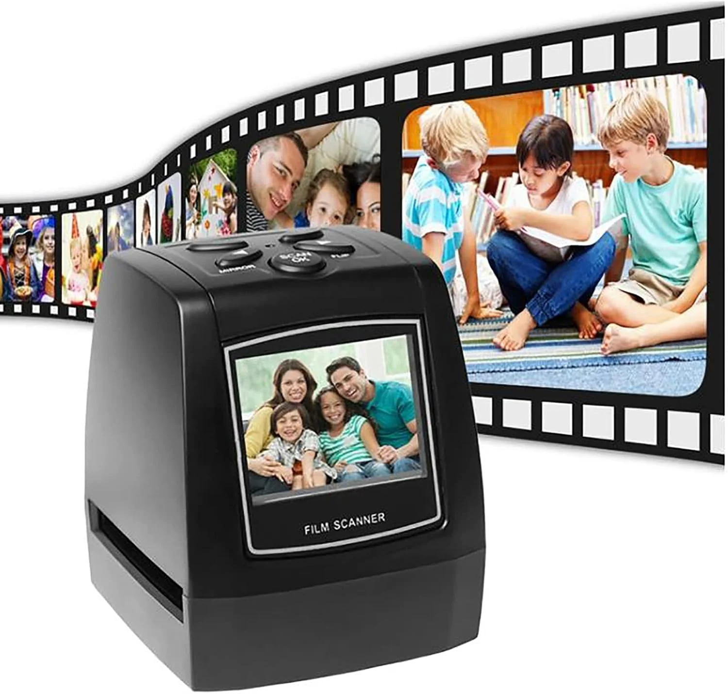 اسکنر فیلم و اسلاید، اسکنر نگاتیو با صفحه نمایش 2.36 اینچی LCD، تبدیل فیلم 135/اسلاید 35 میلی متری به عکس های دیجیتال JPG، پشتیبانی از خروجی USB، سازگار با انواع مختلف اسلاید فیلم