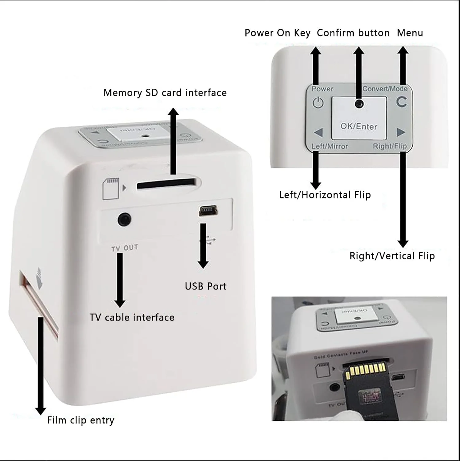 اسکنر فیلم قابل حمل، رزولوشن بالا 22 مگاپیکسل، صفحه نمایش LCD 2.4 اینچی، تبدیل اسلاید و نگاتیو به JPEG، کار با انواع مختلف اسلاید فیلم اسکنر فیلم قابل حمل، رزولوشن بالا 22 مگاپیکسل، صفحه نمایش LCD 2.4 اینچی، تبدیل اسلاید و نگاتیو به JPEG، کار با انواع مختلف اسلاید فیلم