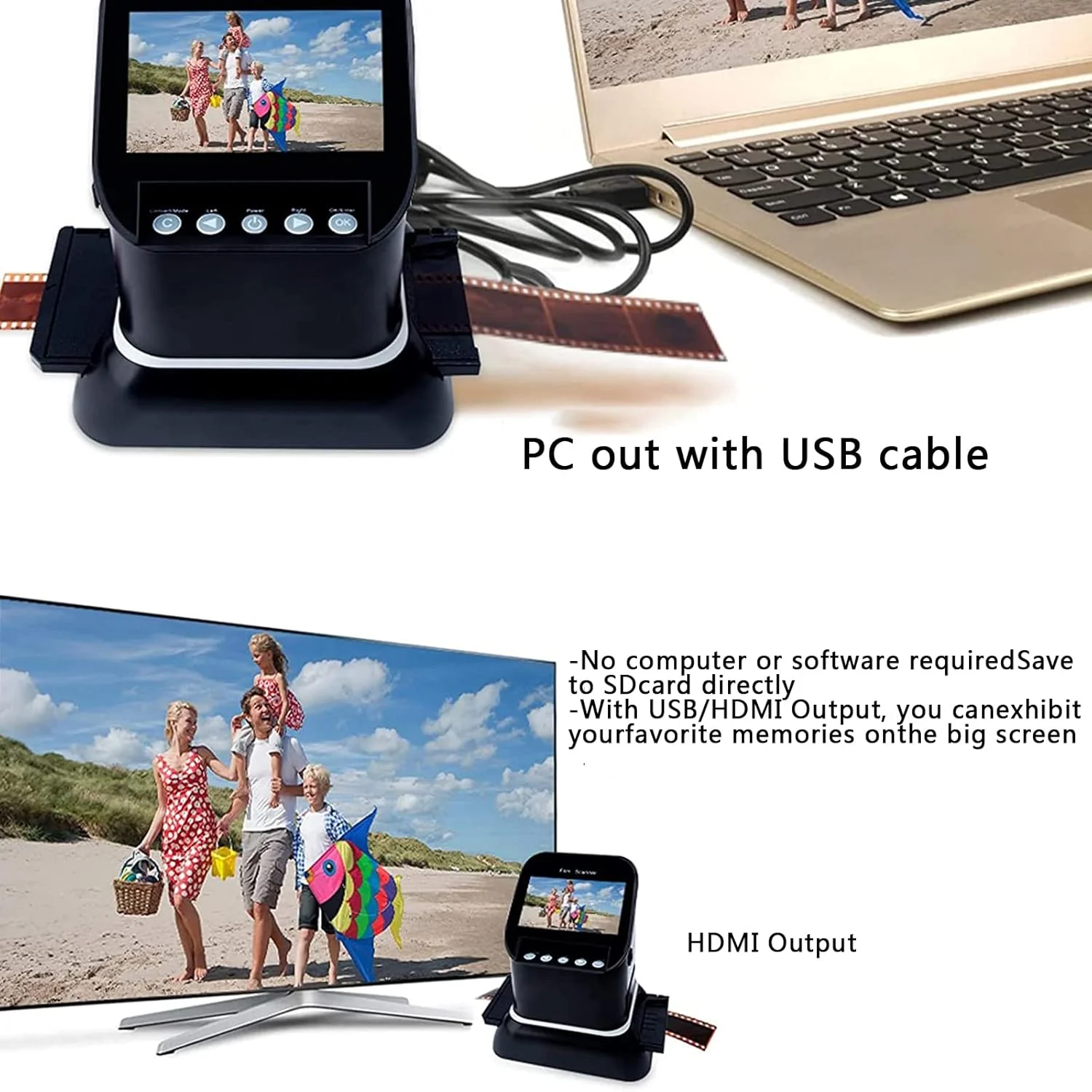 اسکنر فیلم قابل حمل، اسکنر نگاتیو 22 مگاپیکسلی، با صفحه نمایش 4.3 اینچی LCD، لنز دوگانه، تبدیل نگاتیو و اسلاید 35 میلی متری، 135، 126، 127 به JPEG دیجیتال، کار با انواع مختلف اسلایدهای فیلم اسکنر فیلم قابل حمل، اسکنر نگاتیو 22 مگاپیکسلی، با صفحه نمایش 4.3 اینچی LCD، لنز دوگانه، تبدیل نگاتیو و اسلاید 35 میلی متری، 135، 126، 127 به JPEG دیجیتال، کار با انواع مختلف اسلایدهای فیلم