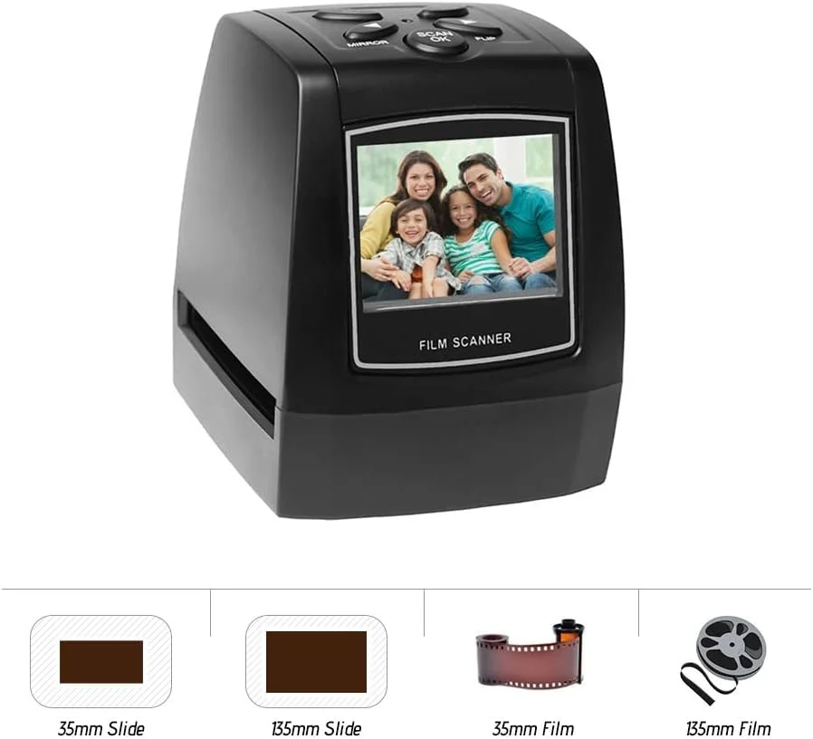 اسکنر فیلم نگاتیو قابل حمل OUNA 35mm 135mm، تبدیل کننده فیلم اسلاید به عکس دیجیتال با نمایشگر 2.4 اینچی اسکنر فیلم نگاتیو قابل حمل OUNA 35mm 135mm، تبدیل کننده فیلم اسلاید به عکس دیجیتال با نمایشگر 2.4 اینچی