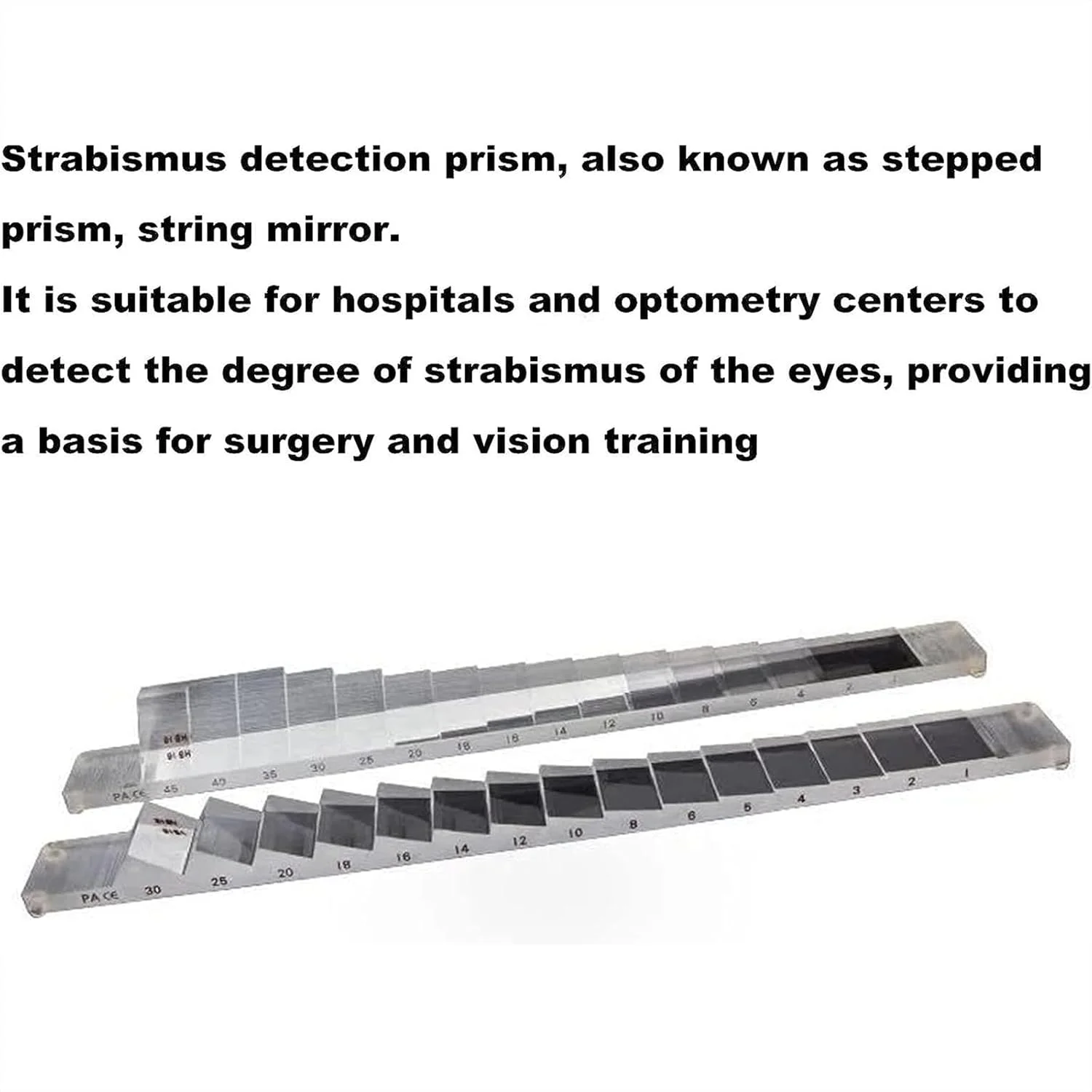 مجموعه منشور چشمی، کیت نوارهای لنز منشوری افقی عمودی رزینی، منشور سه تایی تشخیص مثلثی، مورد استفاده برای معاینه کمی استرابیسم مجموعه منشور چشمی، کیت نوارهای لنز منشوری افقی عمودی رزینی، منشور سه تایی تشخیص مثلثی، مورد استفاده برای معاینه کمی استرابیسم