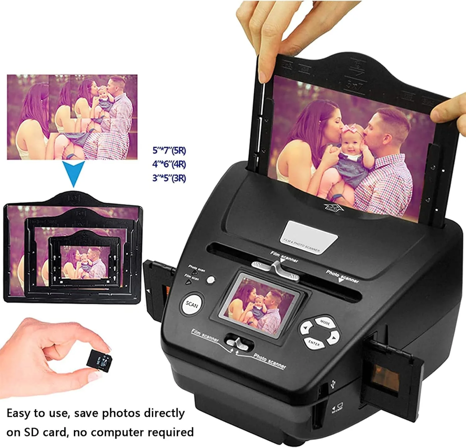 اسکنر اسلاید/نگاتیو، اسکنر فیلم، سازگار با انواع مختلف فیلم و اسلاید، تبدیل 35 میلیمتری 135 110 126 /اسلایدها/نگاتیوها به عکسهای دیجیتال JPG اسکنر اسلاید/نگاتیو، اسکنر فیلم، سازگار با انواع مختلف فیلم و اسلاید، تبدیل 35 میلیمتری 135 110 126 /اسلایدها/نگاتیوها به عکسهای دیجیتال JPG