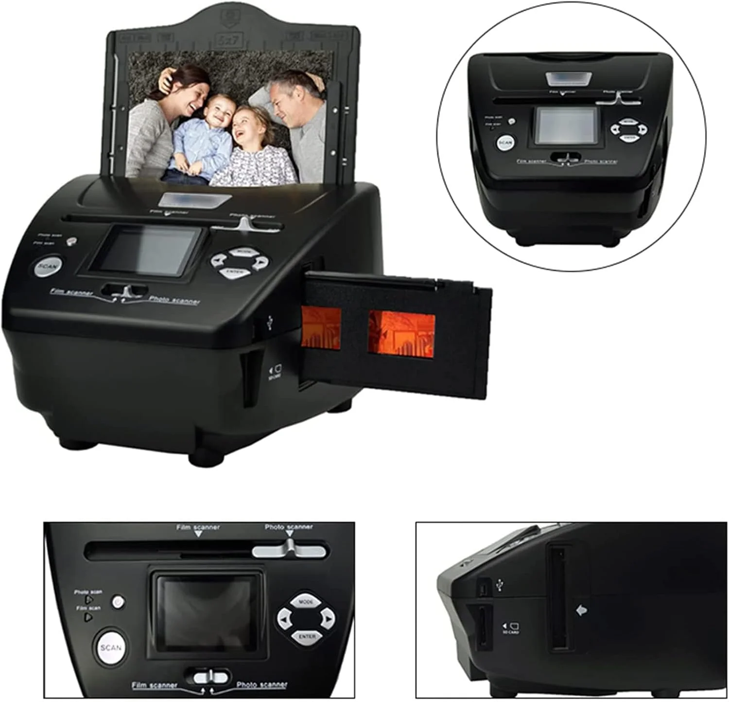 اسکنر اسلاید/نگاتیو، اسکنر فیلم، سازگار با انواع مختلف فیلم و اسلاید، تبدیل 35 میلیمتری 135 110 126 /اسلایدها/نگاتیوها به عکسهای دیجیتال JPG اسکنر اسلاید/نگاتیو، اسکنر فیلم، سازگار با انواع مختلف فیلم و اسلاید، تبدیل 35 میلیمتری 135 110 126 /اسلایدها/نگاتیوها به عکسهای دیجیتال JPG