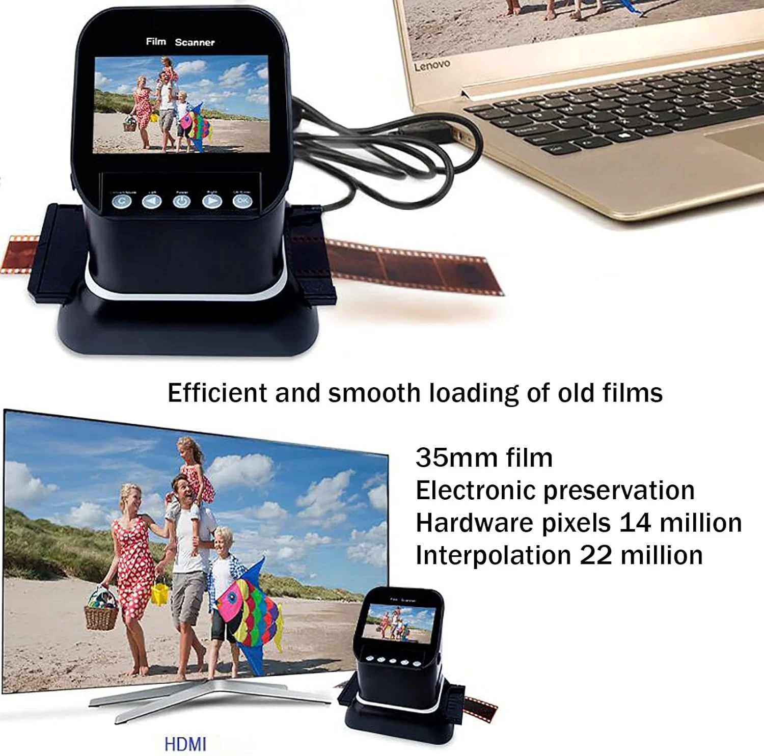 اسکنر نگاتیو فیلم و نمایشگر اسلاید، مبدل دیجیتال فیلم، رزولوشن بالا 120، مبدل دیجیتال 1080p برای نگاتیو و اسلایدهای 35 میلی متری، 135، 126، 127 به JPEG دیجیتال، پشتیبانی از پیش نمایش و ویرایش تصویر اسکنر نگاتیو فیلم و نمایشگر اسلاید، مبدل دیجیتال فیلم، رزولوشن بالا 120، مبدل دیجیتال 1080p برای نگاتیو و اسلایدهای 35 میلی متری، 135، 126، 127 به JPEG دیجیتال، پشتیبانی از پیش نمایش و ویرایش تصویر