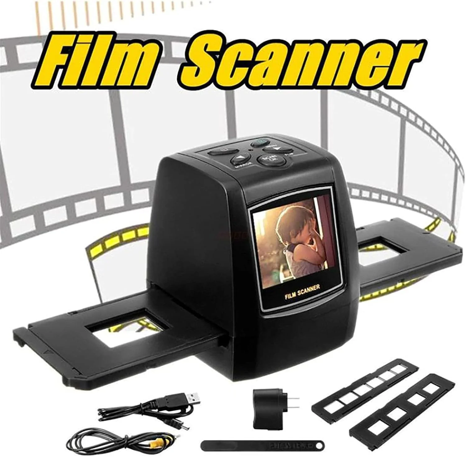 اسکنر فیلم و اسلاید، مبدل دیجیتایزر فیلم، با صفحه نمایش LCD 2.36 اینچی، پشتیبانی از خروجی USB، برای ذخیره نگاتیوهای فیلم 35 میلی متری، اسلایدهای 135 میلی متری و اسلایدهای عکس به فایل های دیجیتال اسکنر فیلم و اسلاید، مبدل دیجیتایزر فیلم، با صفحه نمایش LCD 2.36 اینچی، پشتیبانی از خروجی USB، برای ذخیره نگاتیوهای فیلم 35 میلی متری، اسلایدهای 135 میلی متری و اسلایدهای عکس به فایل های دیجیتال