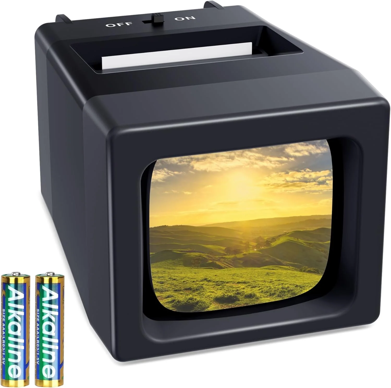 نمایشگر اسلاید 35 میلی‌متری، نمایشگر اسلاید با بزرگنمایی 2 برابر برای مشاهده اسلایدهای 35 میلی‌متری، پروژکتور اسلاید برای اسلایدهای قدیمی 35 میلی‌متری (شامل 2 عدد باتری AAA)