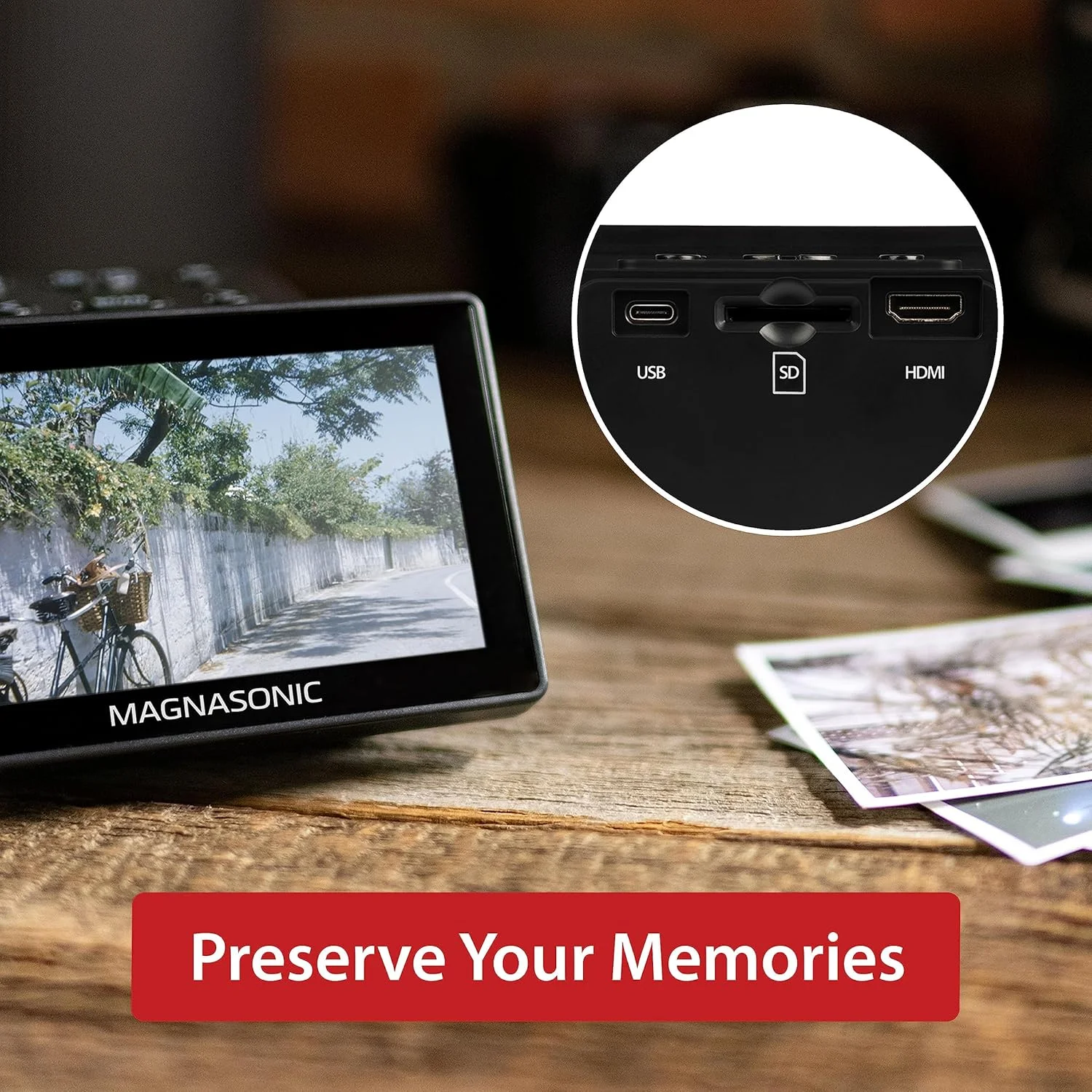 اسکنر فیلم 25 مگاپیکسلی همه کاره Magnasonic با صفحه نمایش بزرگ 5 اینچی و HDMI، تبدیل فیلم های 35 میلی متری/126/110/Super 8 و اسلایدهای 135/126/110 به عکس های دیجیتال، حافظه داخلی اسکنر فیلم 25 مگاپیکسلی همه کاره Magnasonic با صفحه نمایش بزرگ 5 اینچی و HDMI، تبدیل فیلم های 35 میلی متری/126/110/Super 8 و اسلایدهای 135/126/110 به عکس های دیجیتال، حافظه داخلی