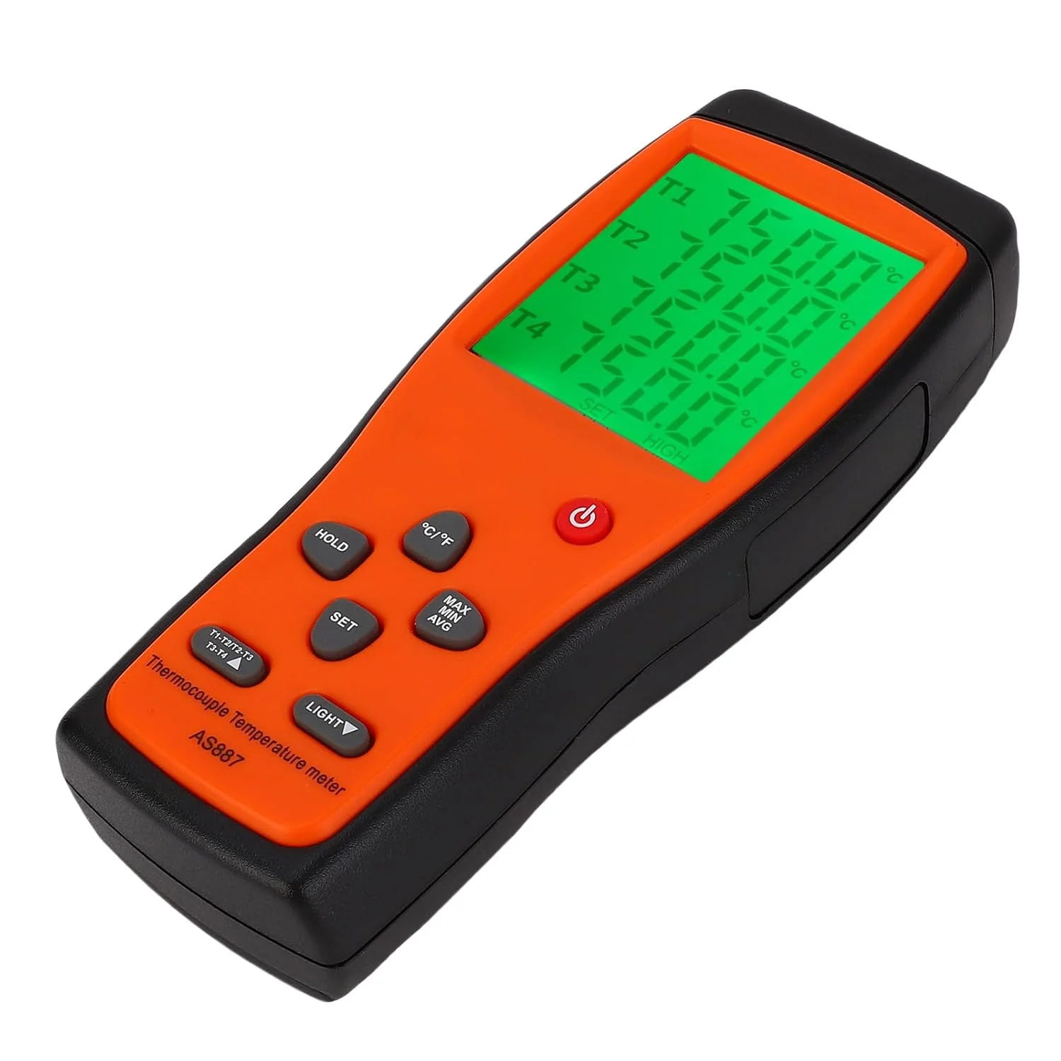 دماسنج ترموکوپل، دماسنج دیجیتال 4 کاناله نوع K، تستر دمای بالا 200-~1372 درجه سانتیگراد با 4 پروب، 2 واحد قابل تعویض دماسنج ترموکوپل، دماسنج دیجیتال 4 کاناله نوع K، تستر دمای بالا 200-~1372 درجه سانتیگراد با 4 پروب، 2 واحد قابل تعویض