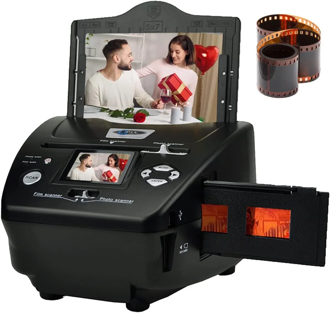 اسکنر فیلم و اسلاید دیجیتال KRUZZO، مبدل فیلم دیجیتال، 8.1 مگاپیکسل 4 در 1 اسکنر عکس و فیلم، اسکنر نگاتیو 135 نمایش عکس ها بر روی کامپیوتر یا USB