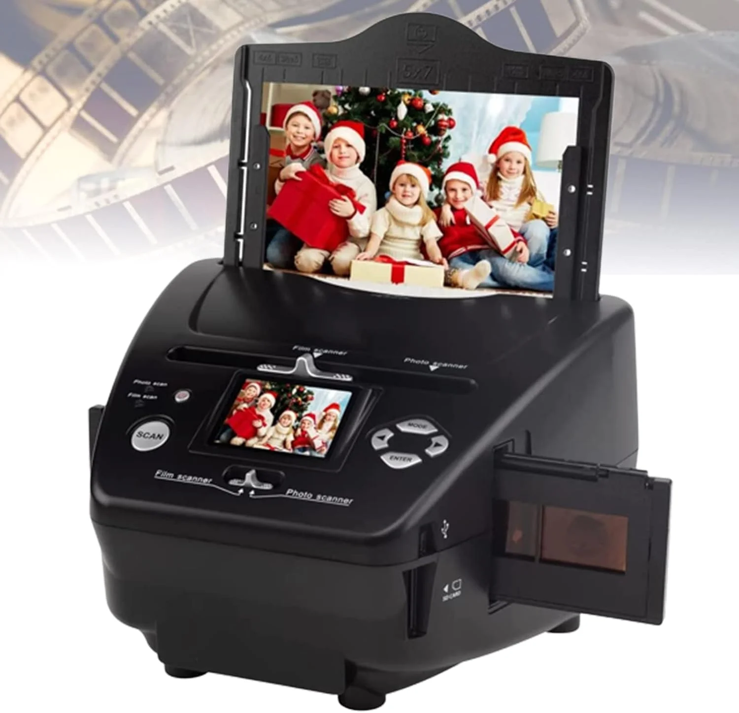 تبدیل کننده فیلم قابل حمل، اسکنر دیجیتال فیلم و عکس، صفحه نمایش رنگی ال سی دی 2.4 اینچی، اسکنر نگاتیو برای ویندوز XP/Vista/Win 7/Win XP/Win Vista