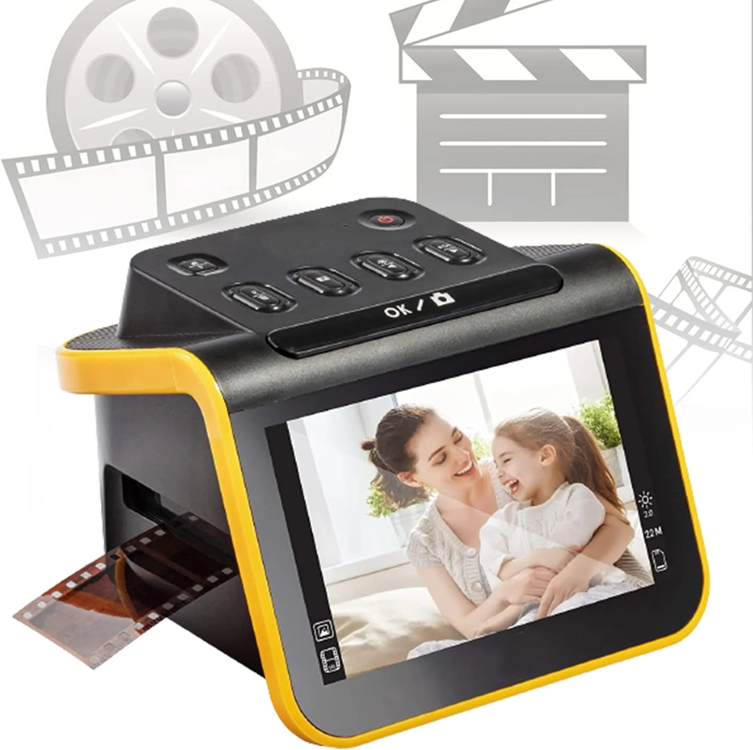 اسکنر فیلم دیجیتال، ویرایش لمسی، اسکنر اسلاید قابل حمل با صفحه نمایش ال سی دی 5 اینچی، اسکنر نگاتیو برای ویندوز XP/Vista/Win 7/Win XP/Win Vista