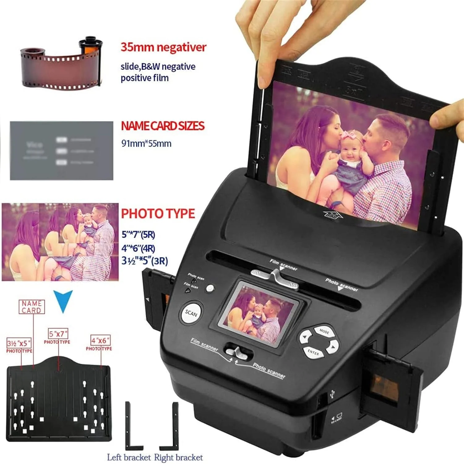 اسکنر فیلم دیجیتال، تبدیل کننده اسلاید با صفحه نمایش رنگی 2.4 اینچی LCD، اسکنر نگاتیو سریع برای ویندوز XP/Vista/Win 7/Win XP/Win Vista اسکنر فیلم دیجیتال، تبدیل کننده اسلاید با صفحه نمایش رنگی 2.4 اینچی LCD، اسکنر نگاتیو سریع برای ویندوز XP/Vista/Win 7/Win XP/Win Vista