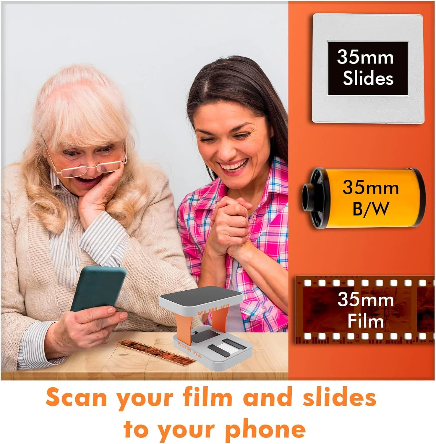 اسکنر فیلم موبایل KLIM K2 35 میلیمتری - اسکنر نگاتیو و پوزیتیو، اسلاید و عکس - کیت ضروری ظهور فیلم 35 میلیمتری - سرویس ظهور شخصی در خانه - نارنجی و خاکستری اسکنر فیلم موبایل KLIM K2 35 میلیمتری - اسکنر نگاتیو و پوزیتیو، اسلاید و عکس - کیت ضروری ظهور فیلم 35 میلیمتری - سرویس ظهور شخصی در خانه - نارنجی و خاکستری