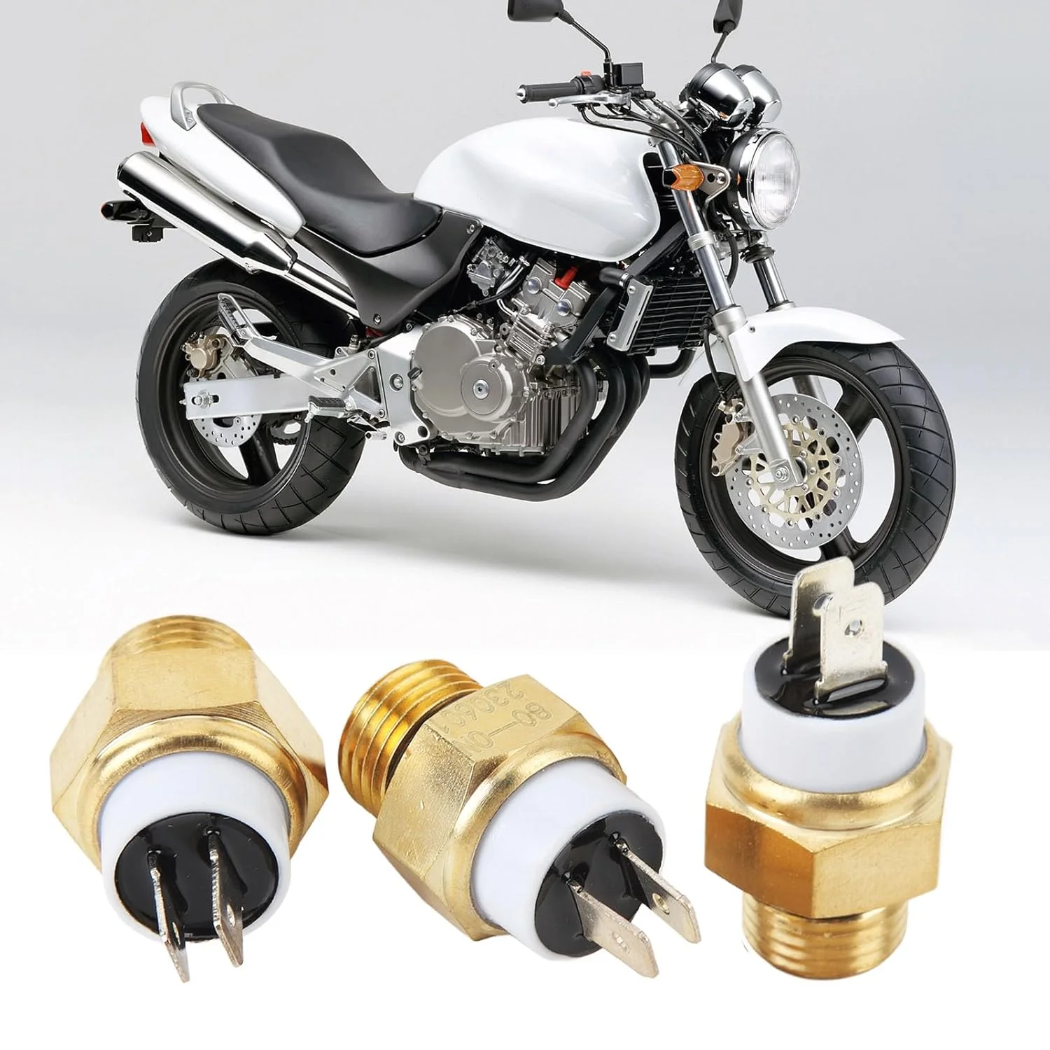 سوییچ دمای فن خنک کننده رادیاتور Keenso، سنسور دمای رادیاتور، فلزی M16x1.5mm به همراه سنسور مناسب برای CB250 CB600 CBR600 CB900 VT600 سوییچ دمای فن خنک کننده رادیاتور Keenso، سنسور دمای رادیاتور، فلزی M16x1.5mm به همراه سنسور مناسب برای CB250 CB600 CBR600 CB900 VT600