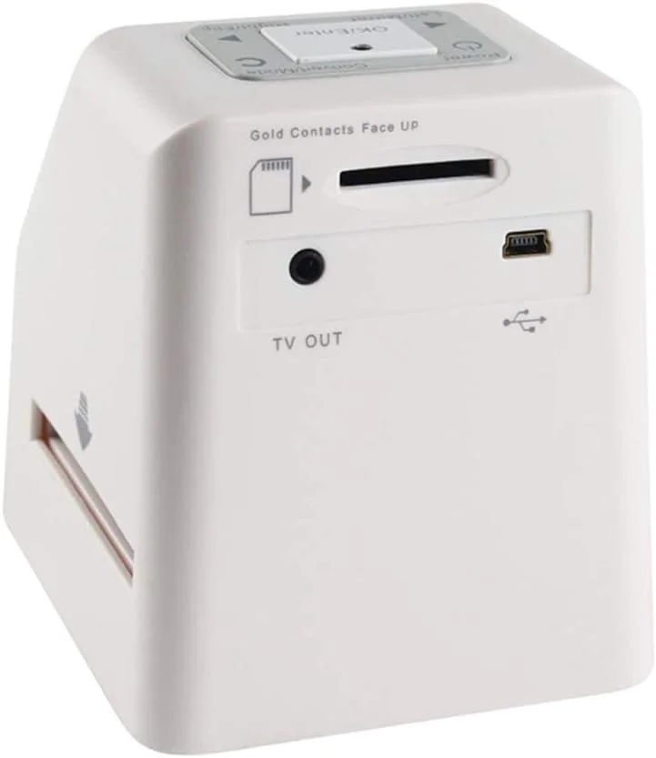 اسکنر فیلم و اسلاید، تبدیل نگاتیو و اسلایدهای 35 میلیمتری، 126، 110، سوپر 8 و 8 میلیمتری به تصاویر JPEG 22 مگاپیکسلی، دارای 128 مگابایت حافظه داخلی، صفحه نمایش 2.4 اینچی LCD اسکنر فیلم و اسلاید، تبدیل نگاتیو و اسلایدهای 35 میلیمتری، 126، 110، سوپر 8 و 8 میلیمتری به تصاویر JPEG 22 مگاپیکسلی، دارای 128 مگابایت حافظه داخلی، صفحه نمایش 2.4 اینچی LCD