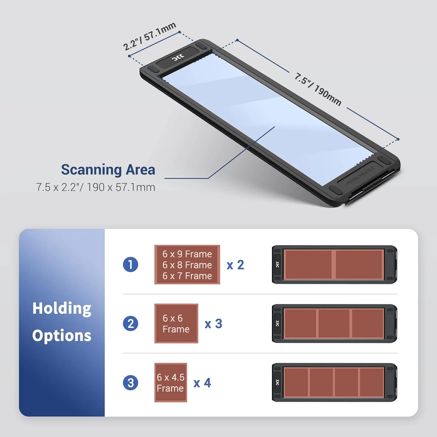 نگهدارنده فیلم ۱۲۰ JJC، نگهدارنده عکس فرمت متوسط برای اسکن و کپی نگاتیو، ماسک اسکن عکس نگاتیو مغناطیسی برای اکثر اسکنرهای تخت استاندارد