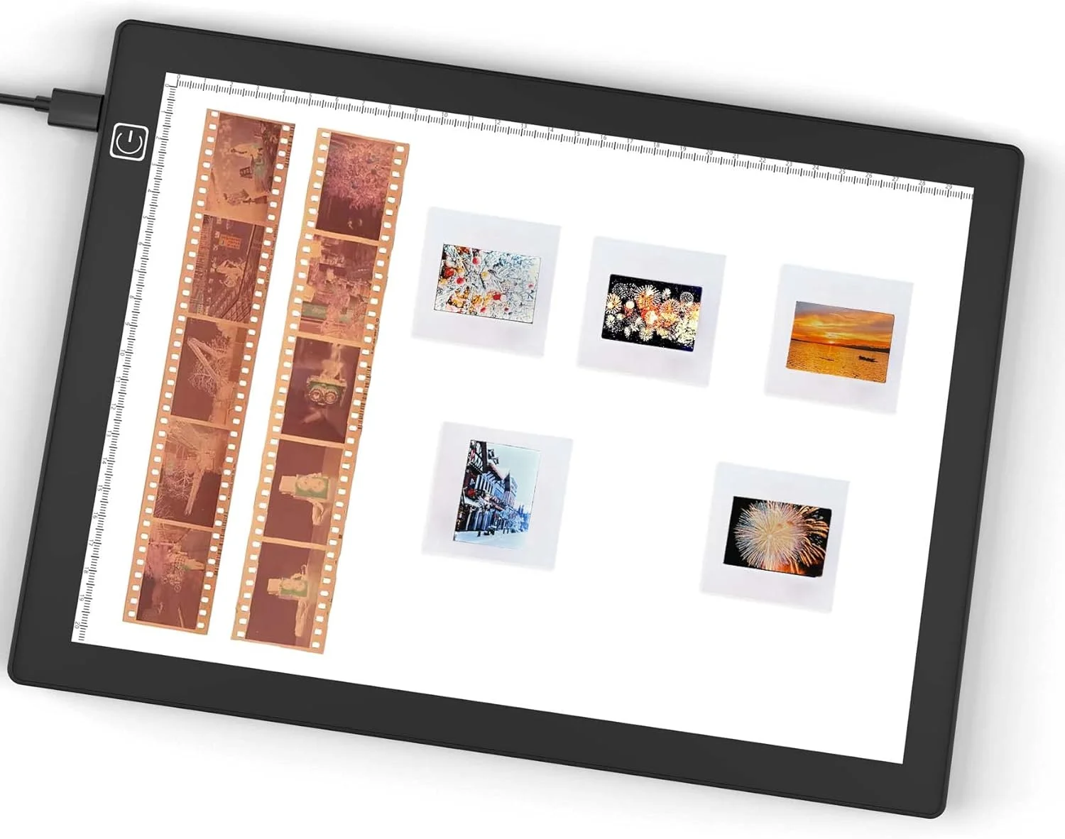 جعبه نور اسلاید JHFart با نور پس زمینه 12 در 8 اینچ، فوق العاده نازک و روشنایی قابل تنظیم برای اسلایدها و اسکن نگاتیو فیلم