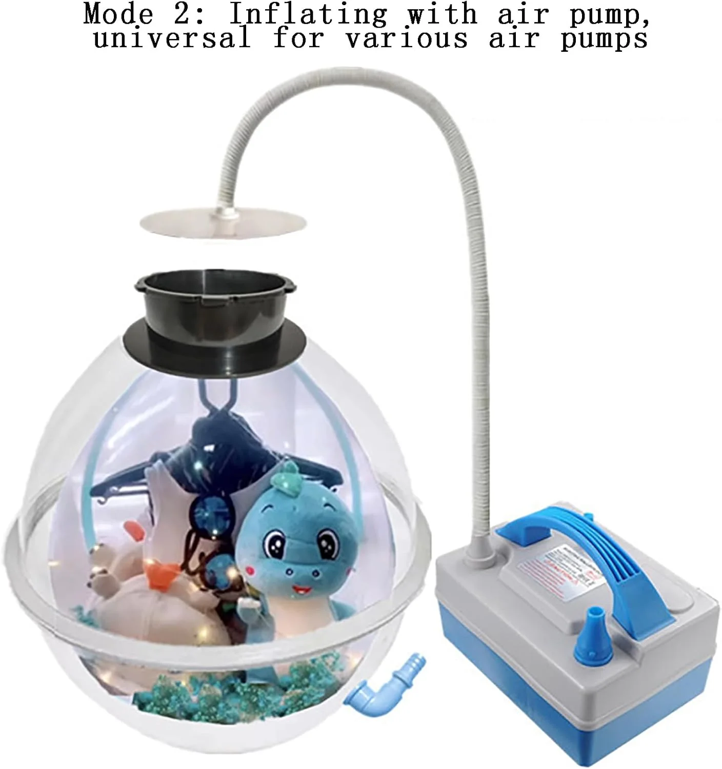 دستگاه پرکن بادکنک با قابلیت باد کردن دوگانه، منبسط کننده بادکنک 35 سانتی متری با 4 سایز دهانه، منبسط کننده و نای برای تزئینات هنری جشن تولد کریسمس عروسی