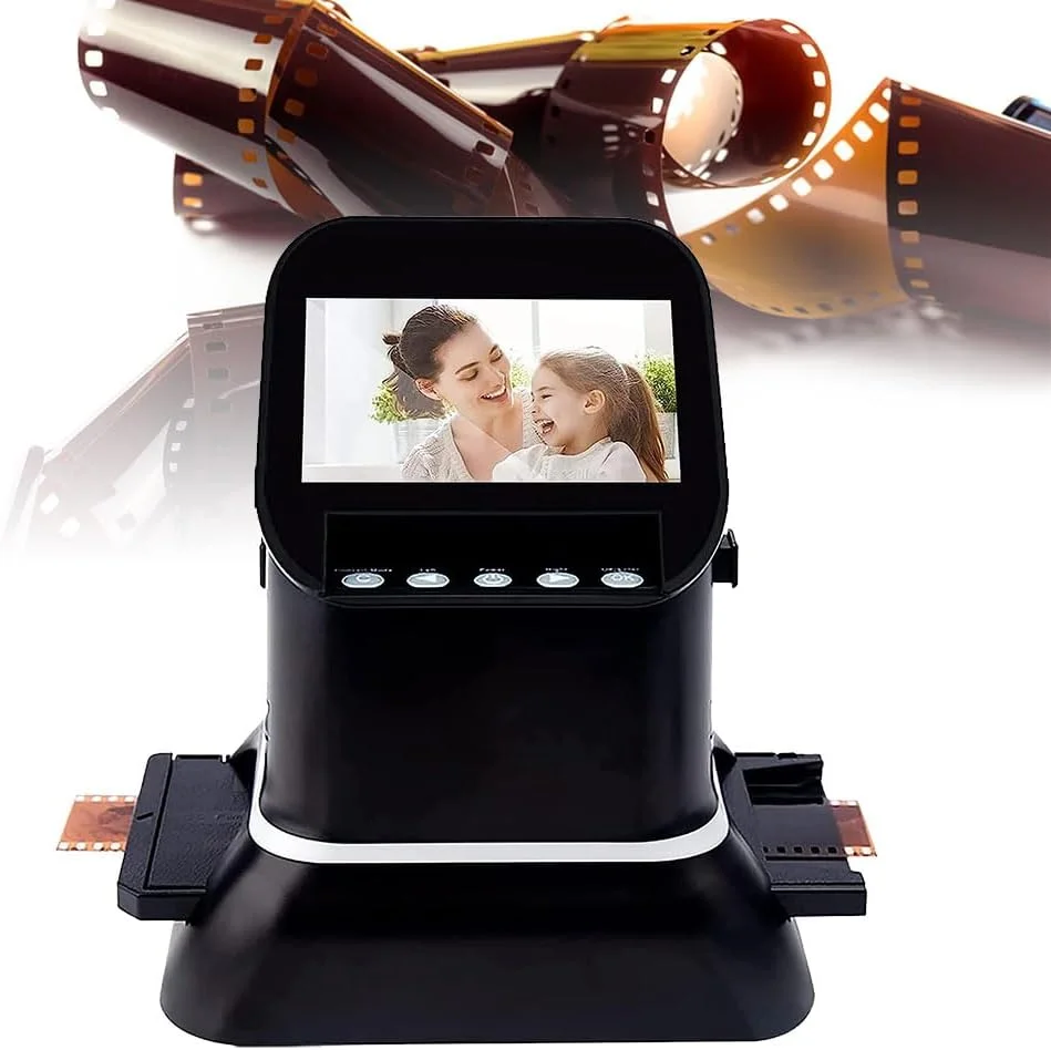 اسکنر اسلاید فیلم با صفحه نمایش 4.3 اینچی، اسکنر فیلم با وضوح بالا تبدیل نگاتیو و اسلایدهای 35 میلی متری، 135، 126، 127 به JPEG دیجیتال، 22 میلیون پیکسل