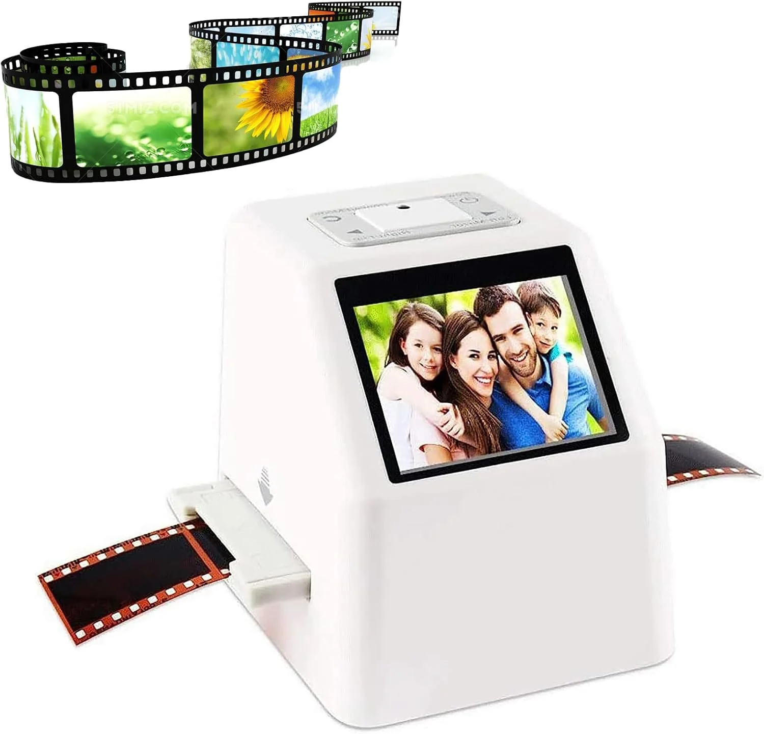 اسکنر فیلم و اسلاید، دارای حافظه کارت SD با ظرفیت 32 گیگابایت، صفحه نمایش LCD 2.36 اینچی، مبدل فیلم اسلاید 35 میلی متری/135 میلی متری، پشتیبانی از ویرایش و پخش