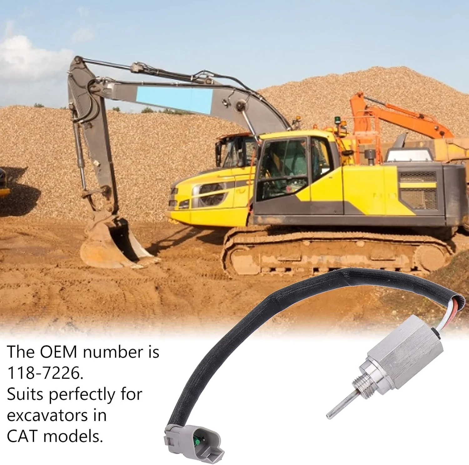 حسگر دما، قطعه جایگزین حسگر دمای بیل مکانیکی CAT 6-36v 118-7226 برای بیل های مکانیکی رایج