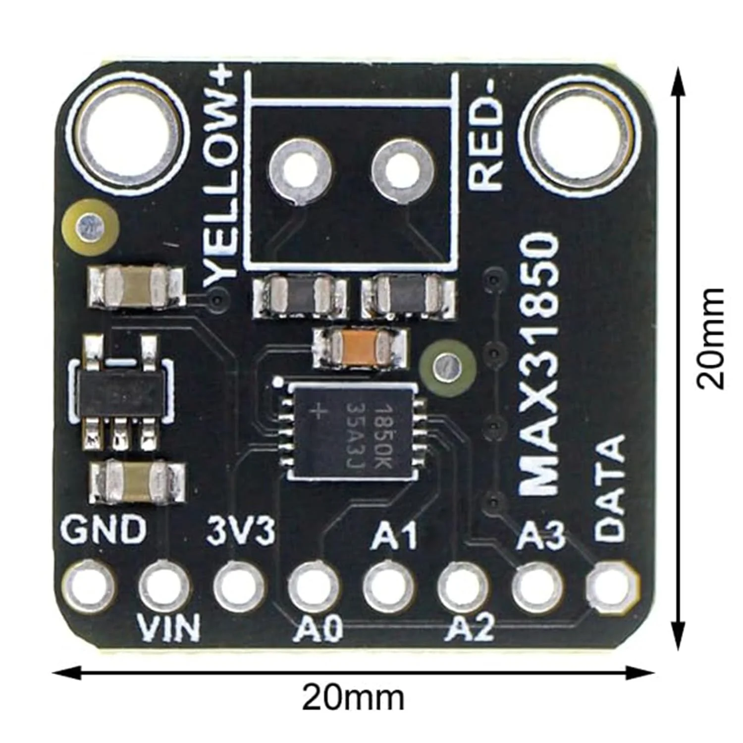 ماژول ترموکوپل نوع K مدل Eujgoov Max31855K با محدوده دمایی 270- تا 1350+ درجه سانتیگراد، خروجی دیجیتال SPI و سنسور تشخیص دما DC