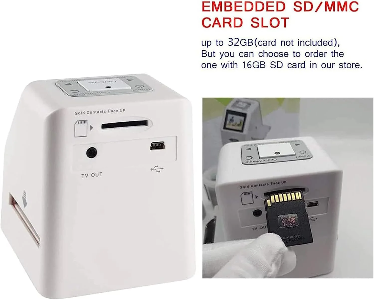 اسکنر فیلم و اسلاید، دارای حافظه کارت SD با ظرفیت 32 گیگابایت، صفحه نمایش LCD 2.36 اینچی، مبدل فیلم اسلاید 35 میلی متری/135 میلی متری، پشتیبانی از ویرایش و پخش اسکنر فیلم و اسلاید، دارای حافظه کارت SD با ظرفیت 32 گیگابایت، صفحه نمایش LCD 2.36 اینچی، مبدل فیلم اسلاید 35 میلی متری/135 میلی متری، پشتیبانی از ویرایش و پخش