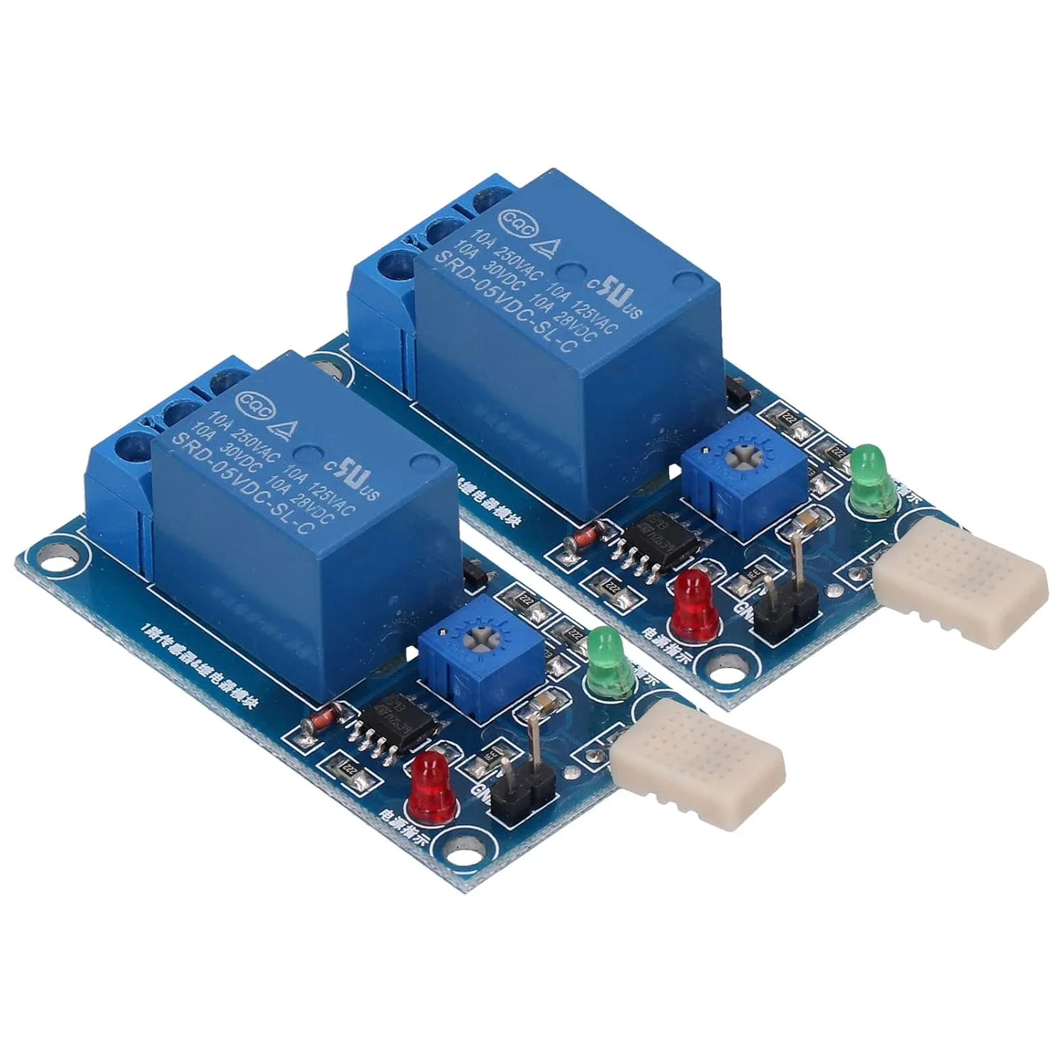 ماژول رله سنسور رطوبت Eujgoov با سنسور HR202، 5 ولت DC، PCB AC250V 10A برای کنترل توان، برد محرک، توسعه توزیع