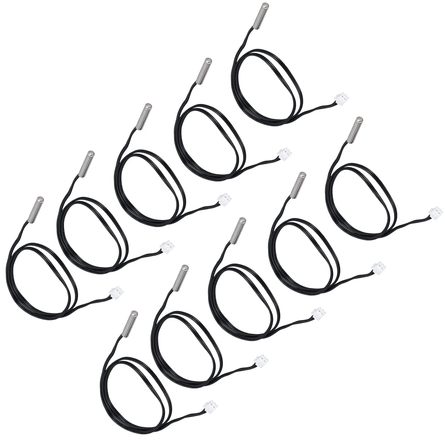 یوجگوو 10 عدد ترمیستور پروب سنسور دما 10K B3950 مبدل دما با کابل 500 میلی متری برای لوازم خانگی خودرو دفتر (10K B3435)