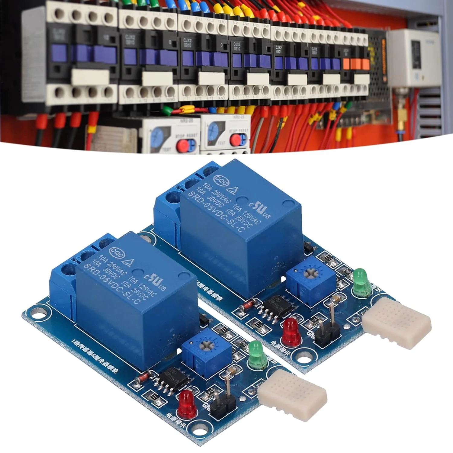 ماژول رله سنسور رطوبت Eujgoov با سنسور HR202، 5 ولت DC، PCB AC250V 10A برای کنترل توان، برد محرک، توسعه توزیع ماژول رله سنسور رطوبت Eujgoov با سنسور HR202، 5 ولت DC، PCB AC250V 10A برای کنترل توان، برد محرک، توسعه توزیع
