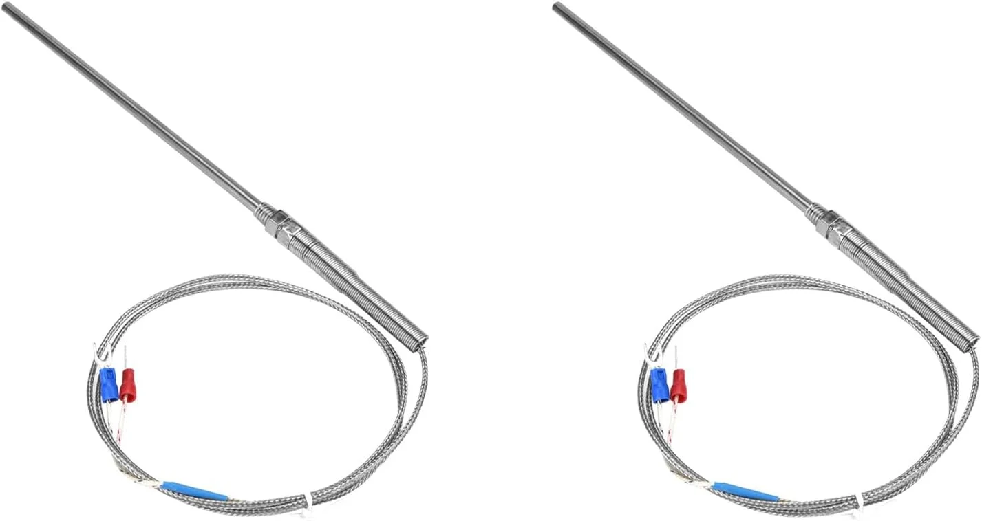 یوجگوو 2 عدد ترموکوپل نوع K با رزوه M8، سیم حسگر الکترو کوپل، طول پروب 150 میلی متر، سیم حسگر دما 0-400 درجه سانتیگراد