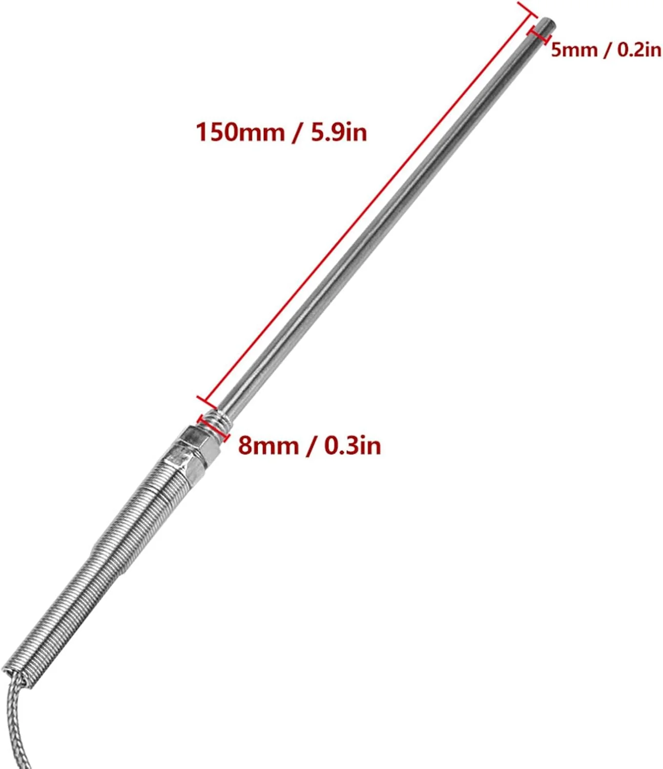 یوجگوو 2 عدد ترموکوپل نوع K با رزوه M8، سیم حسگر الکترو کوپل، طول پروب 150 میلی متر، سیم حسگر دما 0-400 درجه سانتیگراد یوجگوو 2 عدد ترموکوپل نوع K با رزوه M8، سیم حسگر الکترو کوپل، طول پروب 150 میلی متر، سیم حسگر دما 0-400 درجه سانتیگراد