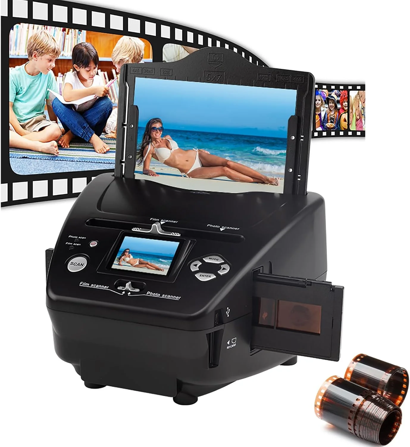 اسکنر فیلم دیجیتال ERICAT، اسکنر نگاتیو اسلاید با صفحه نمایش ال سی دی 2.4 اینچی و سنسور 8.1 مگاپیکسلی، تبدیل فیلم، عکس و کارت نام، حافظه داخلی 128 مگابایتی و استفاده آسان، برای خانواده