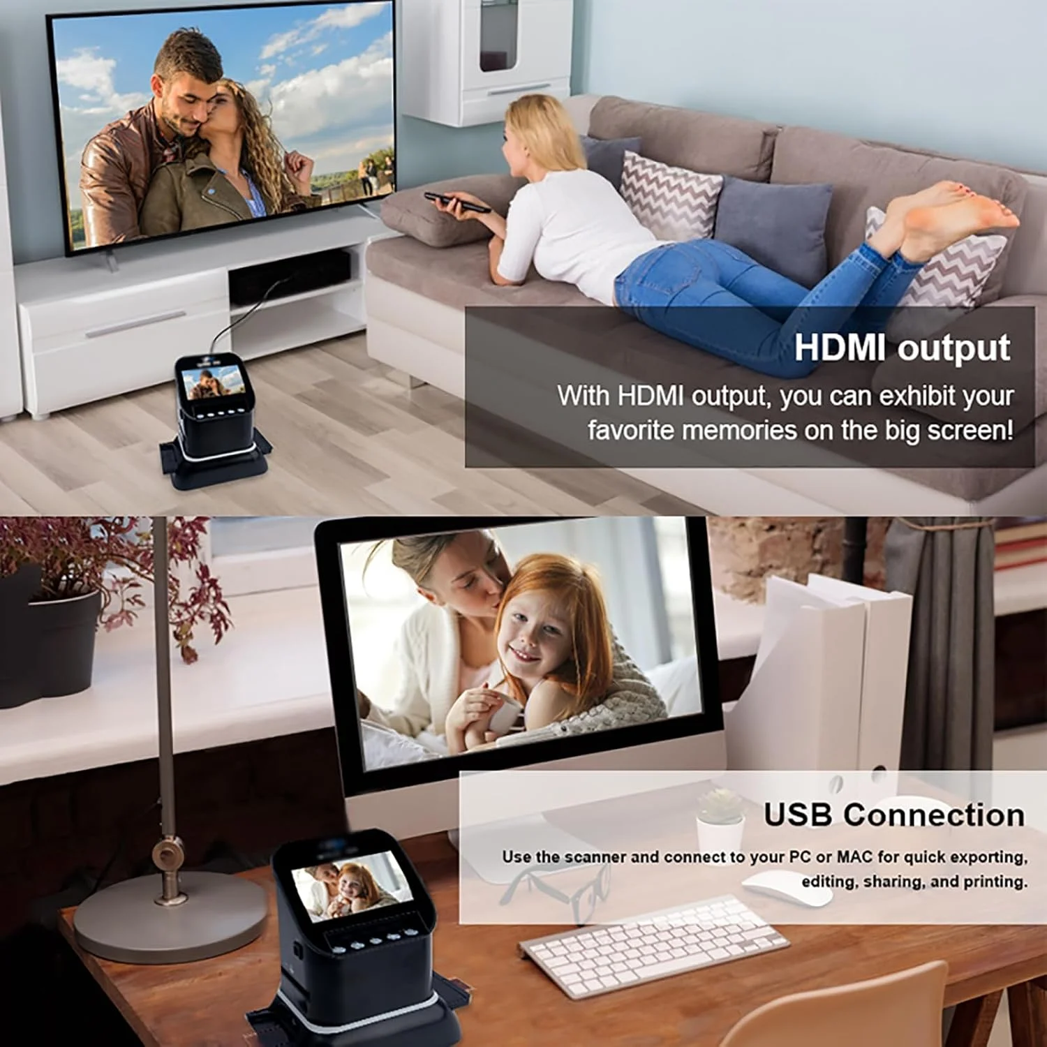 تبدیل کننده فیلم دیجیتال ERICAT، اسکنر نگاتیو اسلاید 22 مگاپیکسلی با صفحه نمایش LCD 4.3 اینچی و پورت HDMI، تبدیل نگاتیو و اسلاید 135/35 میلی متری، 120، 127، 126KPK به JPEG دیجیتال، مناسب هدیه و استفاده خانگی