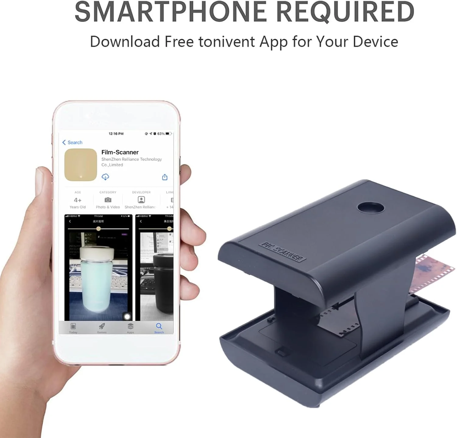 اسکنر نگاتیو اسلاید ERICAT، اسکنر فیلم 35/135 میلی متری با برنامه تلفن همراه و نور پس زمینه LED داخلی، پشتیبانی از JPEG و تبدیل رنگی یا سیاه و سفید، سازگار با IOS/Android، تاشو، مناسب برای هدیه اسکنر نگاتیو اسلاید ERICAT، اسکنر فیلم 35/135 میلی متری با برنامه تلفن همراه و نور پس زمینه LED داخلی، پشتیبانی از JPEG و تبدیل رنگی یا سیاه و سفید، سازگار با IOS/Android، تاشو، مناسب برای هدیه